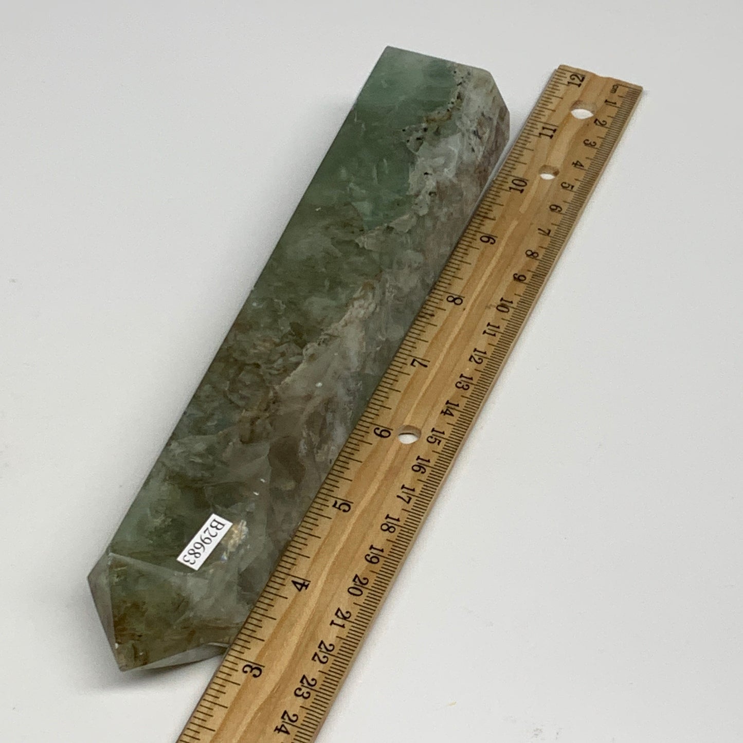 1.44 lbs,  7.8"x1.6"x1.4" Natural Fluorite Tower Obelisk Point Crystal, B29683