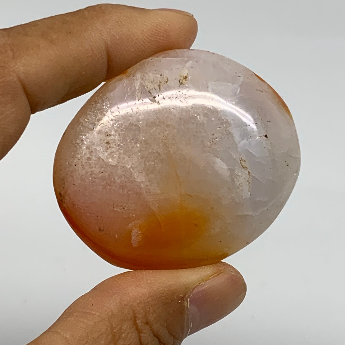 180g, 1.9"-2", 3pcs, Red Carnelian Palm-Stone Gem Crystal Polished, B37627