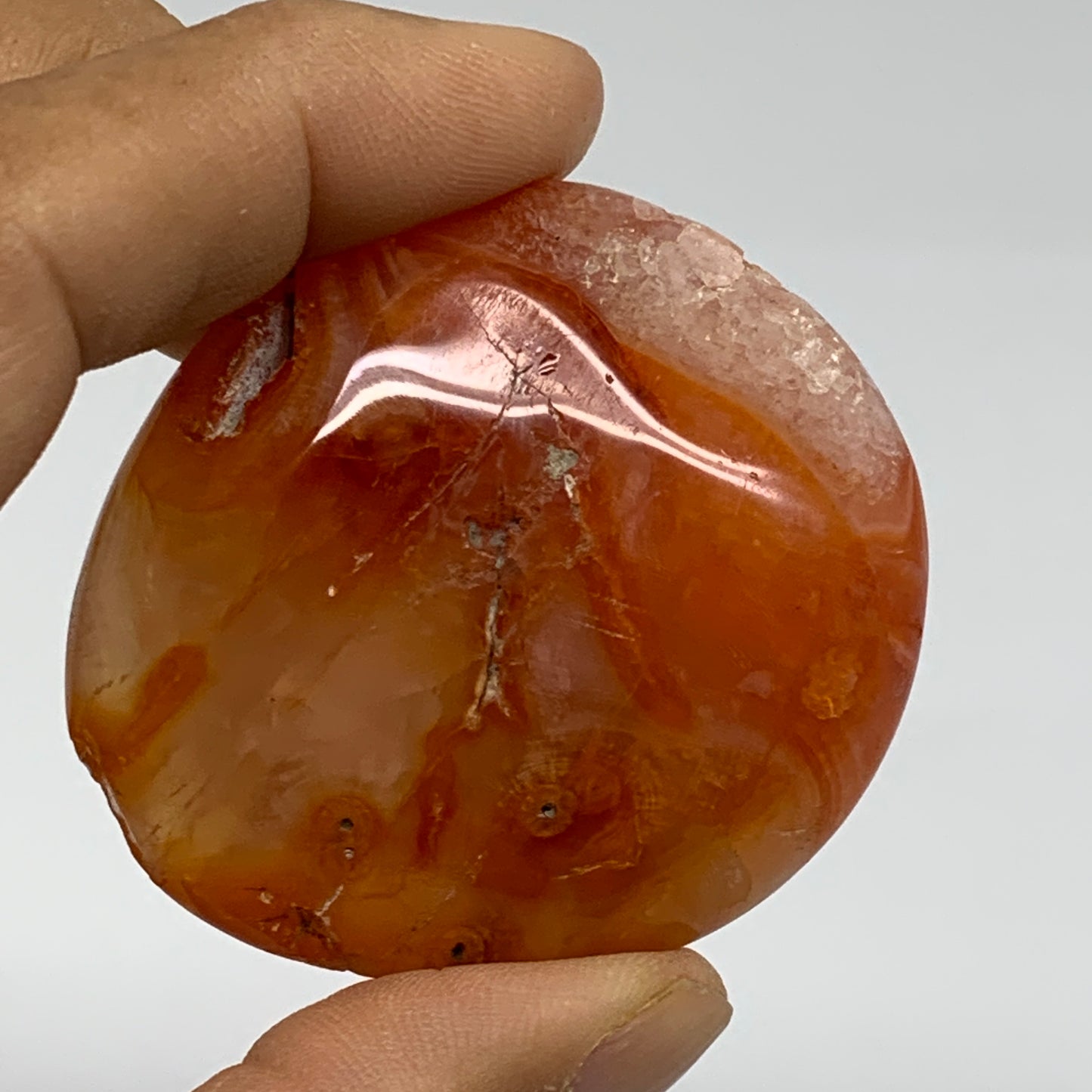 180g, 1.9"-2", 3pcs, Red Carnelian Palm-Stone Gem Crystal Polished, B37627