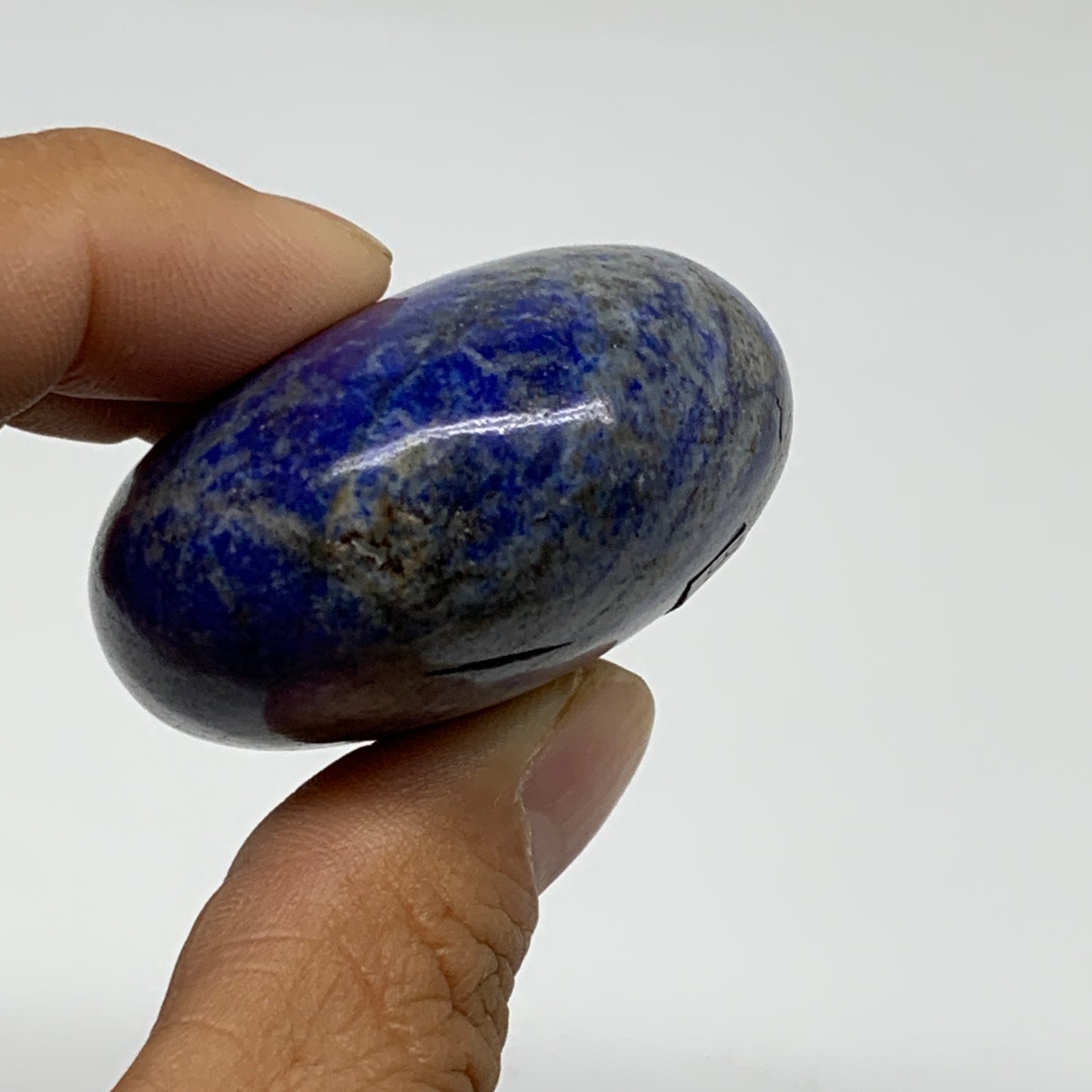 115.7g, 2.3"x1.7"x1", Natural Lapis Lazuli Palm Stone @Afghanistan, B36724