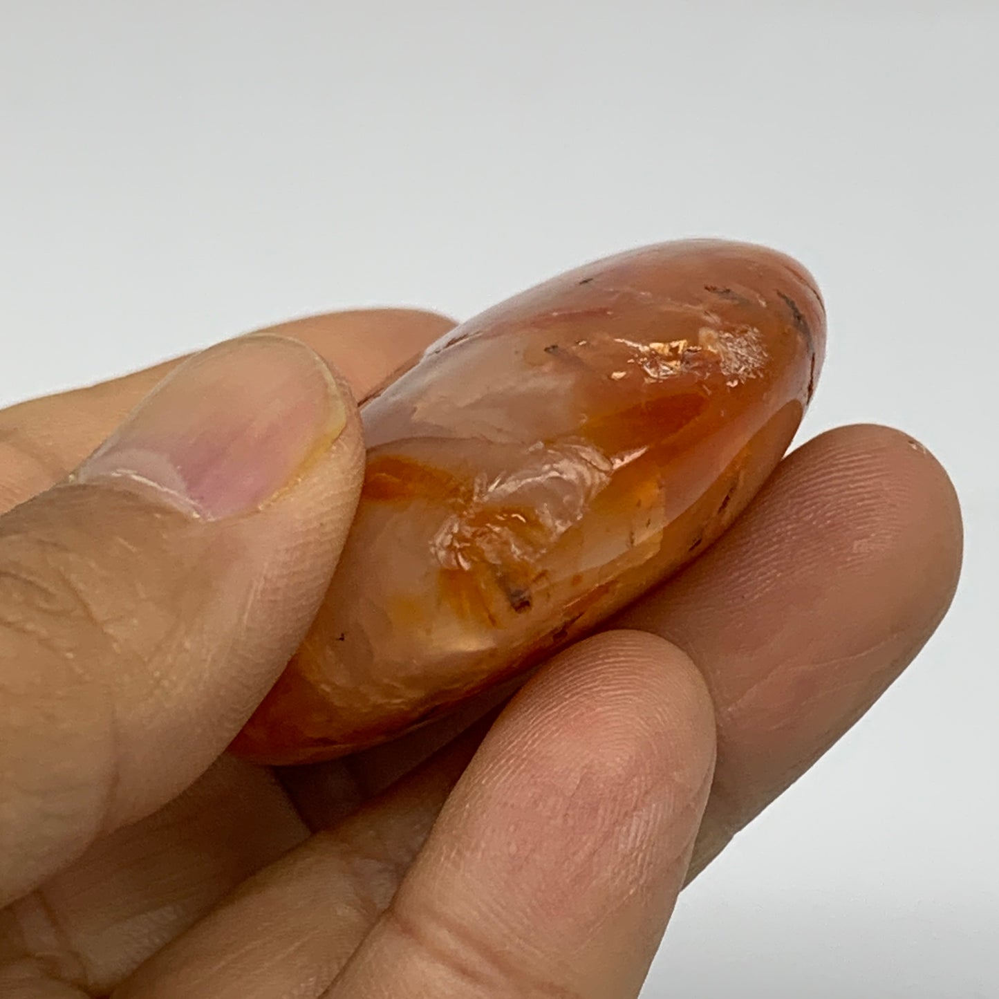 180g, 1.9"-2", 3pcs, Red Carnelian Palm-Stone Gem Crystal Polished, B37627