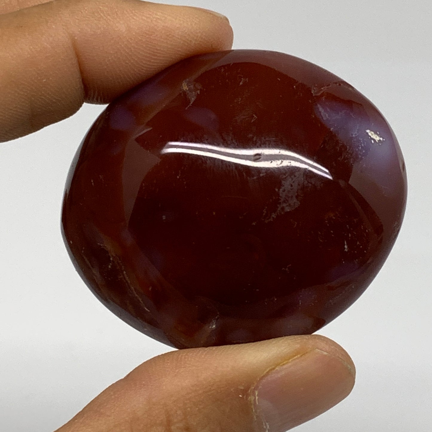 180g, 1.9"-2", 3pcs, Red Carnelian Palm-Stone Gem Crystal Polished, B37627