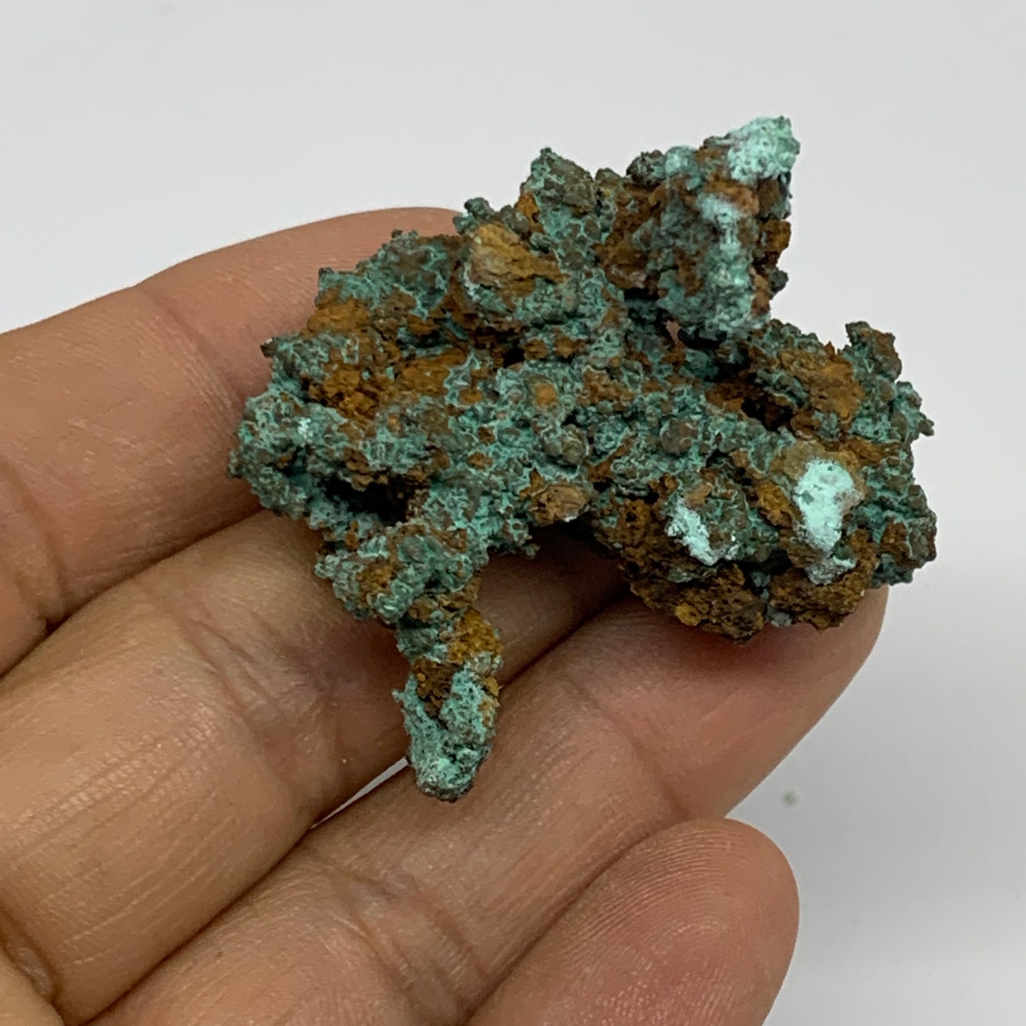 35.3g, 1.6"x1.4"x1.1", Malachite on Native Copper Mineral Specimens, B33962