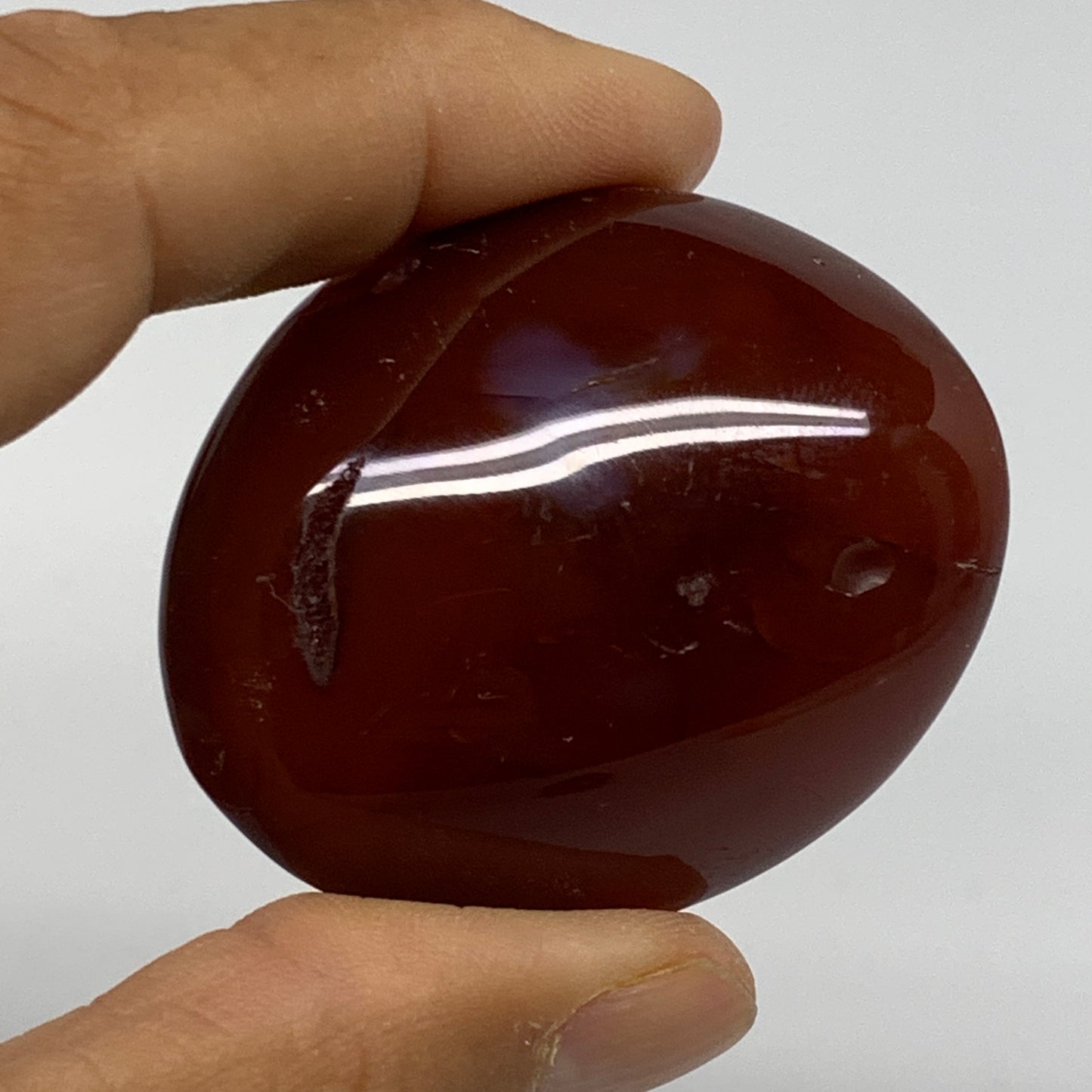 180g, 1.9"-2", 3pcs, Red Carnelian Palm-Stone Gem Crystal Polished, B37627