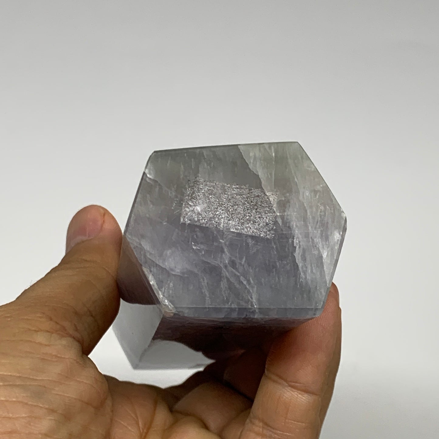 0.93 lbs,  5.6"x1.7"x1.4" Natural Fluorite Tower Obelisk Point Crystal, B29684