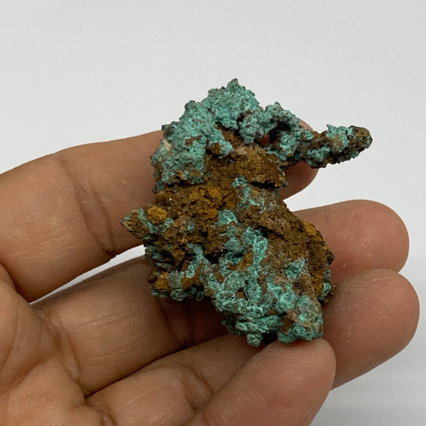 35.3g, 1.6"x1.4"x1.1", Malachite on Native Copper Mineral Specimens, B33962