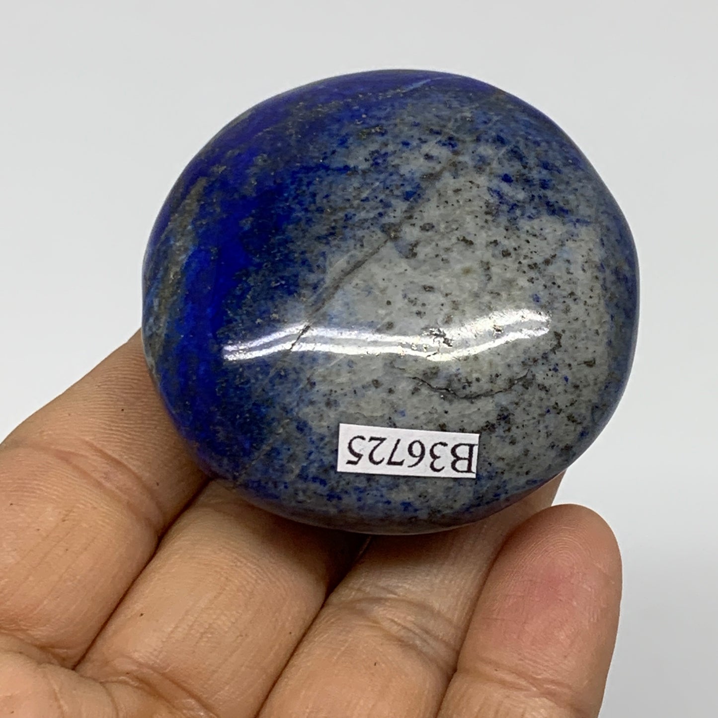 117.3g, 2.1"x2.1"x1", Natural Lapis Lazuli Palm Stone @Afghanistan, B36725