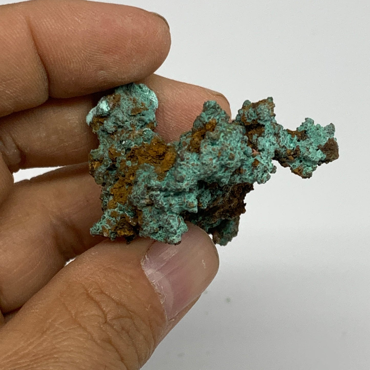 35.3g, 1.6"x1.4"x1.1", Malachite on Native Copper Mineral Specimens, B33962