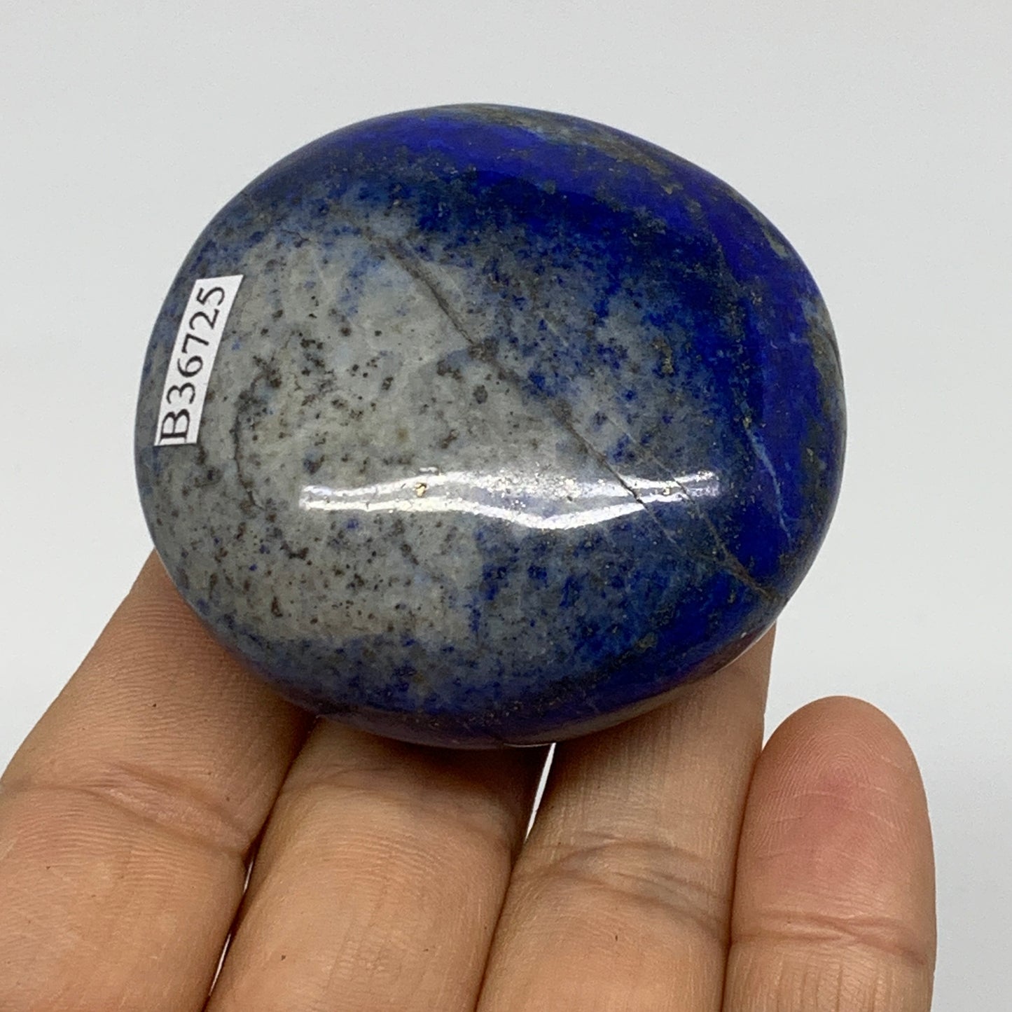 117.3g, 2.1"x2.1"x1", Natural Lapis Lazuli Palm Stone @Afghanistan, B36725