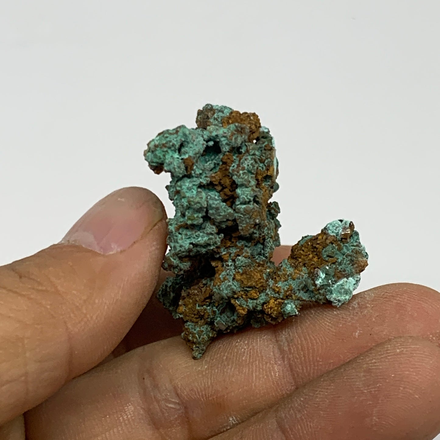 35.3g, 1.6"x1.4"x1.1", Malachite on Native Copper Mineral Specimens, B33962