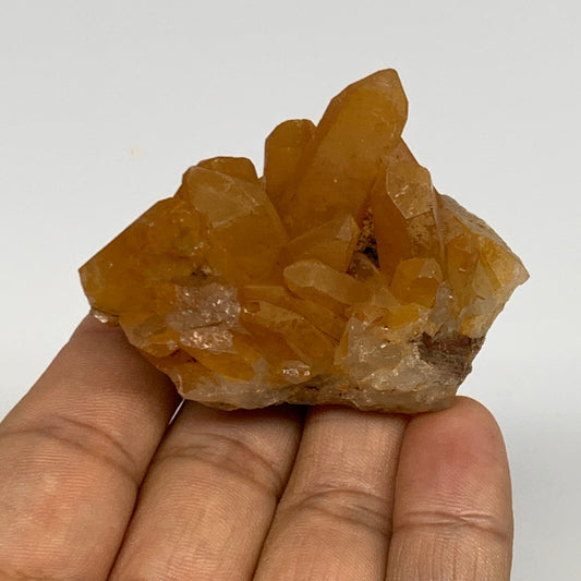66.3g, 2.3"x1.5"x1.6", Orange Quartz Cluster Crystal Terminated @Brazil, B28936