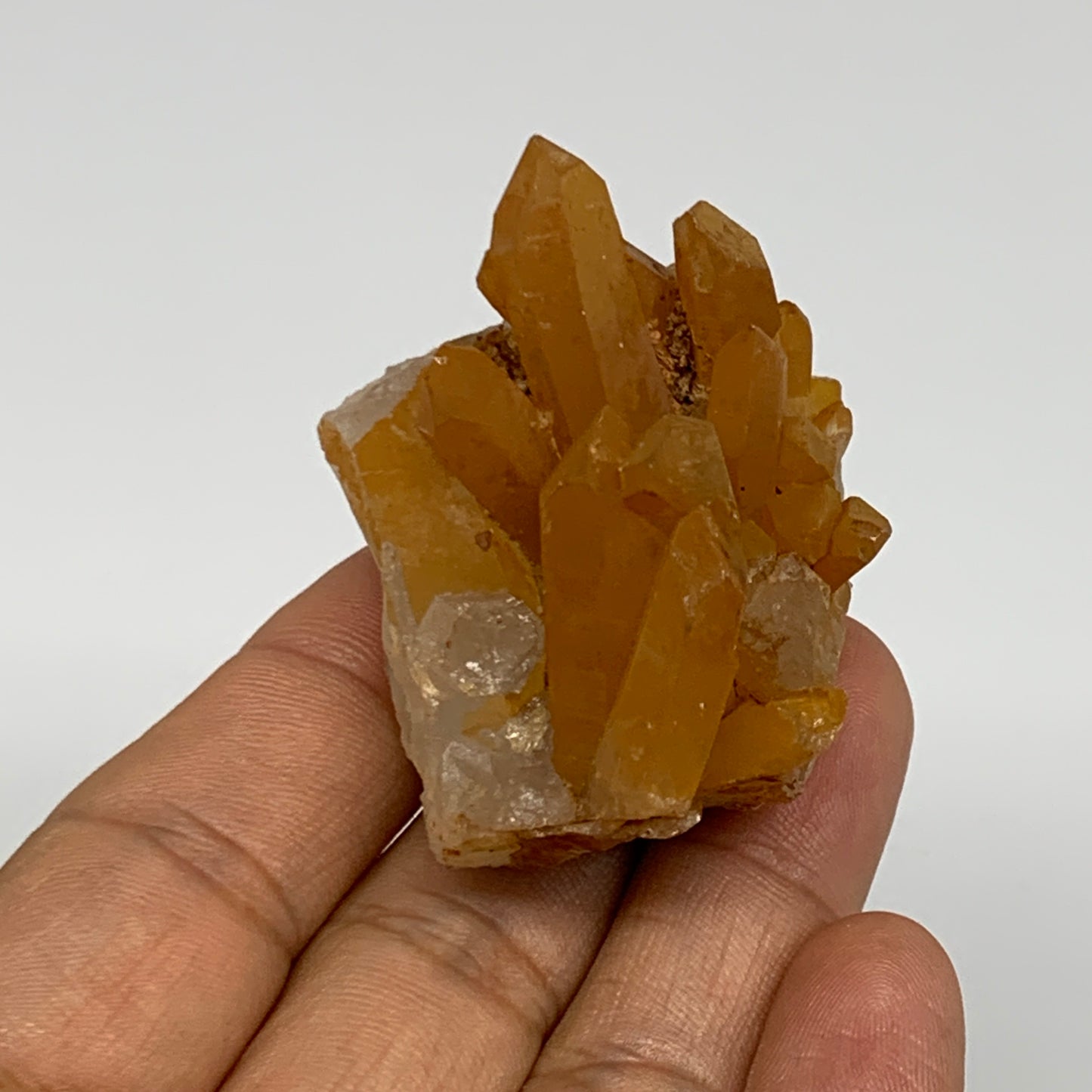 66.3g, 2.3"x1.5"x1.6", Orange Quartz Cluster Crystal Terminated @Brazil, B28936