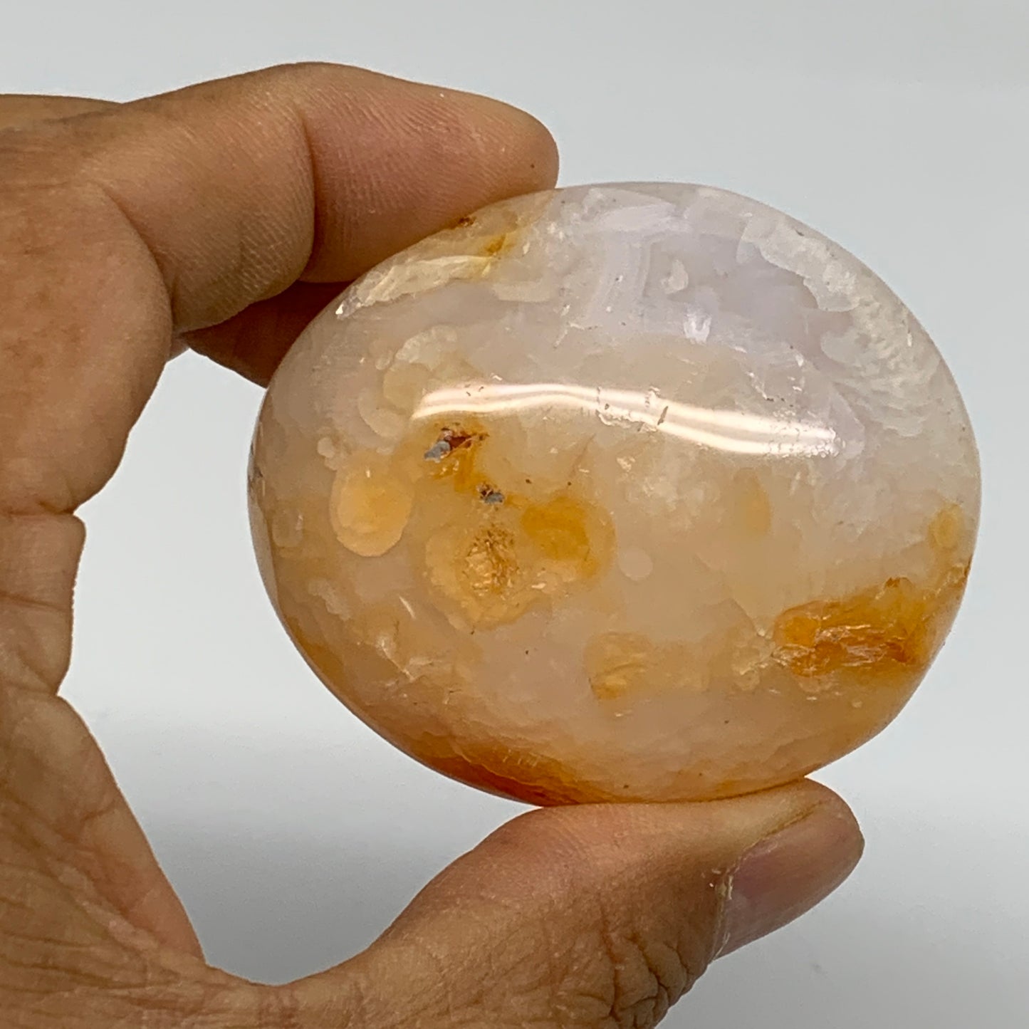 168.5g, 2.2"-2", 2pcs, Red Carnelian Palm-Stone Gem Crystal Polished, B37628