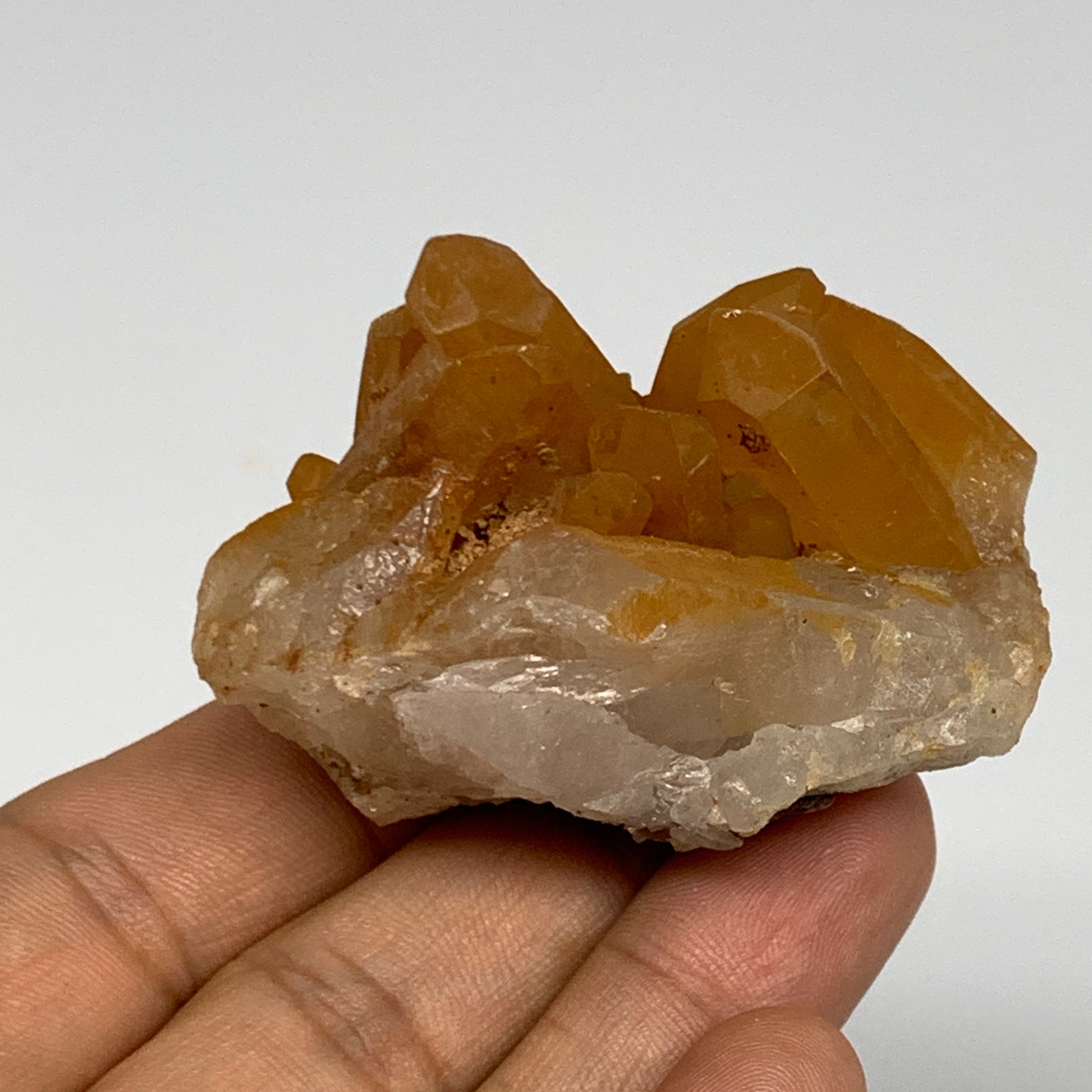66.3g, 2.3"x1.5"x1.6", Orange Quartz Cluster Crystal Terminated @Brazil, B28936