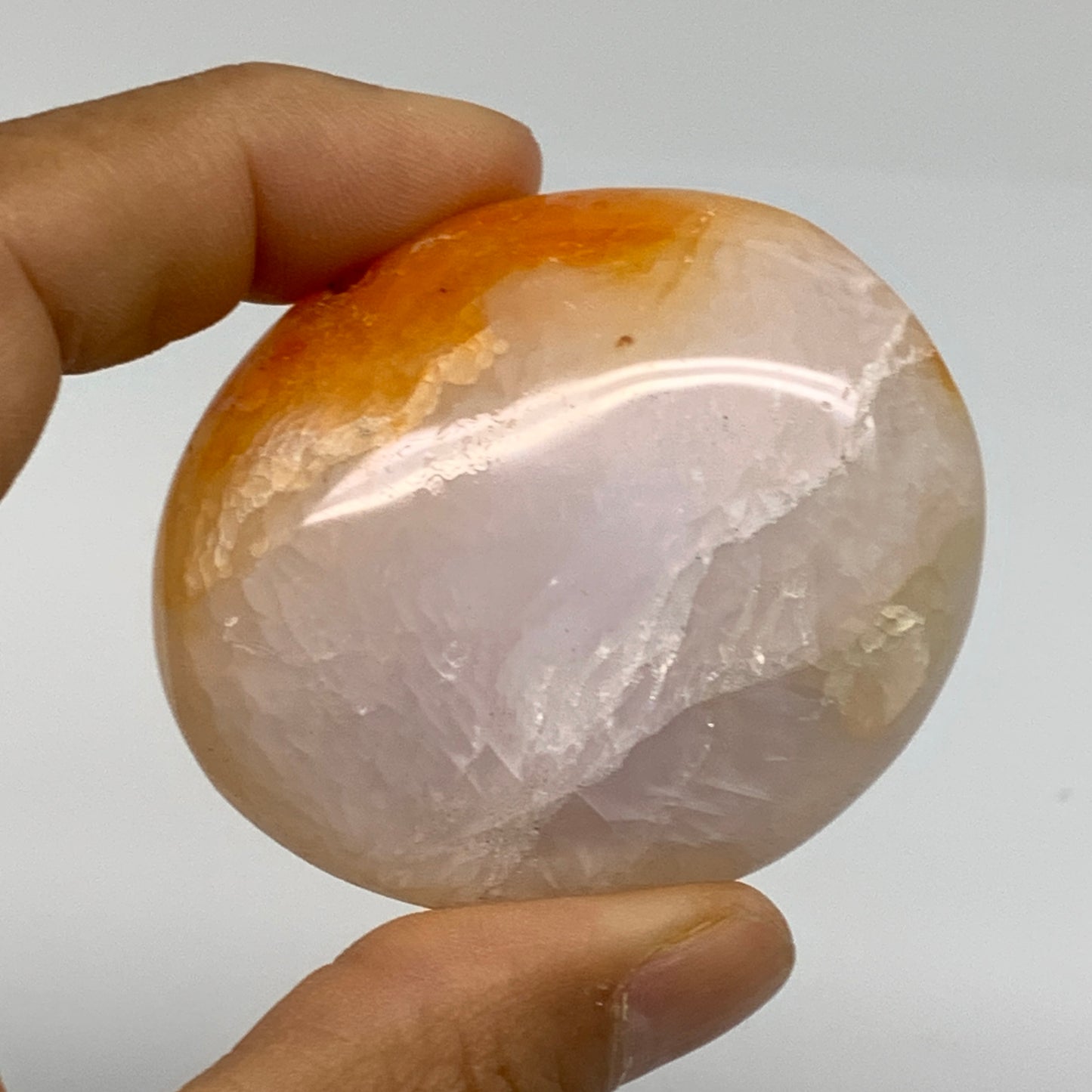 168.5g, 2.2"-2", 2pcs, Red Carnelian Palm-Stone Gem Crystal Polished, B37628