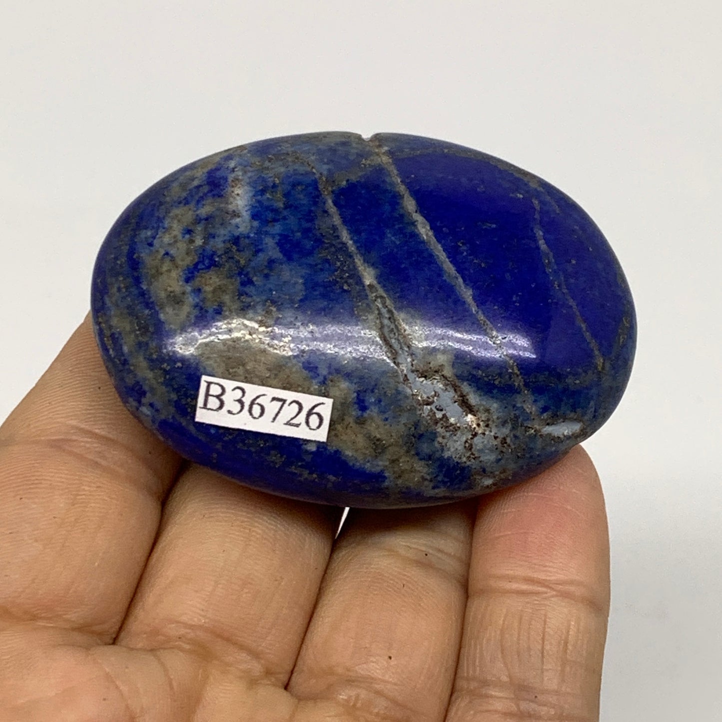 85g, 2.4"x1.7"x0.8", Natural Lapis Lazuli Palm Stone @Afghanistan, B36726