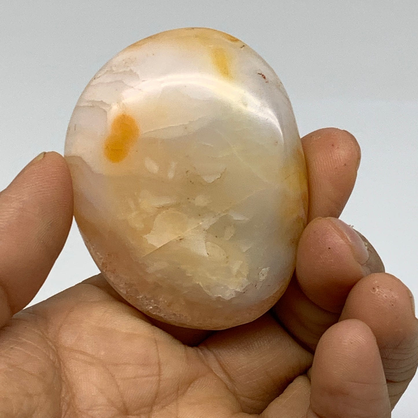 168.5g, 2.2"-2", 2pcs, Red Carnelian Palm-Stone Gem Crystal Polished, B37628