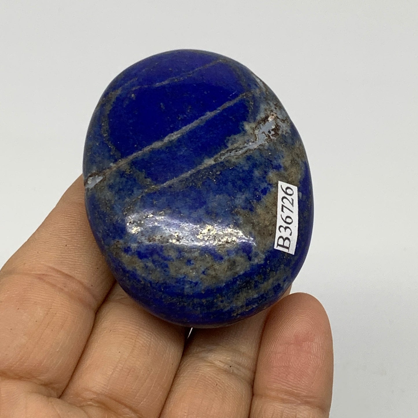 85g, 2.4"x1.7"x0.8", Natural Lapis Lazuli Palm Stone @Afghanistan, B36726
