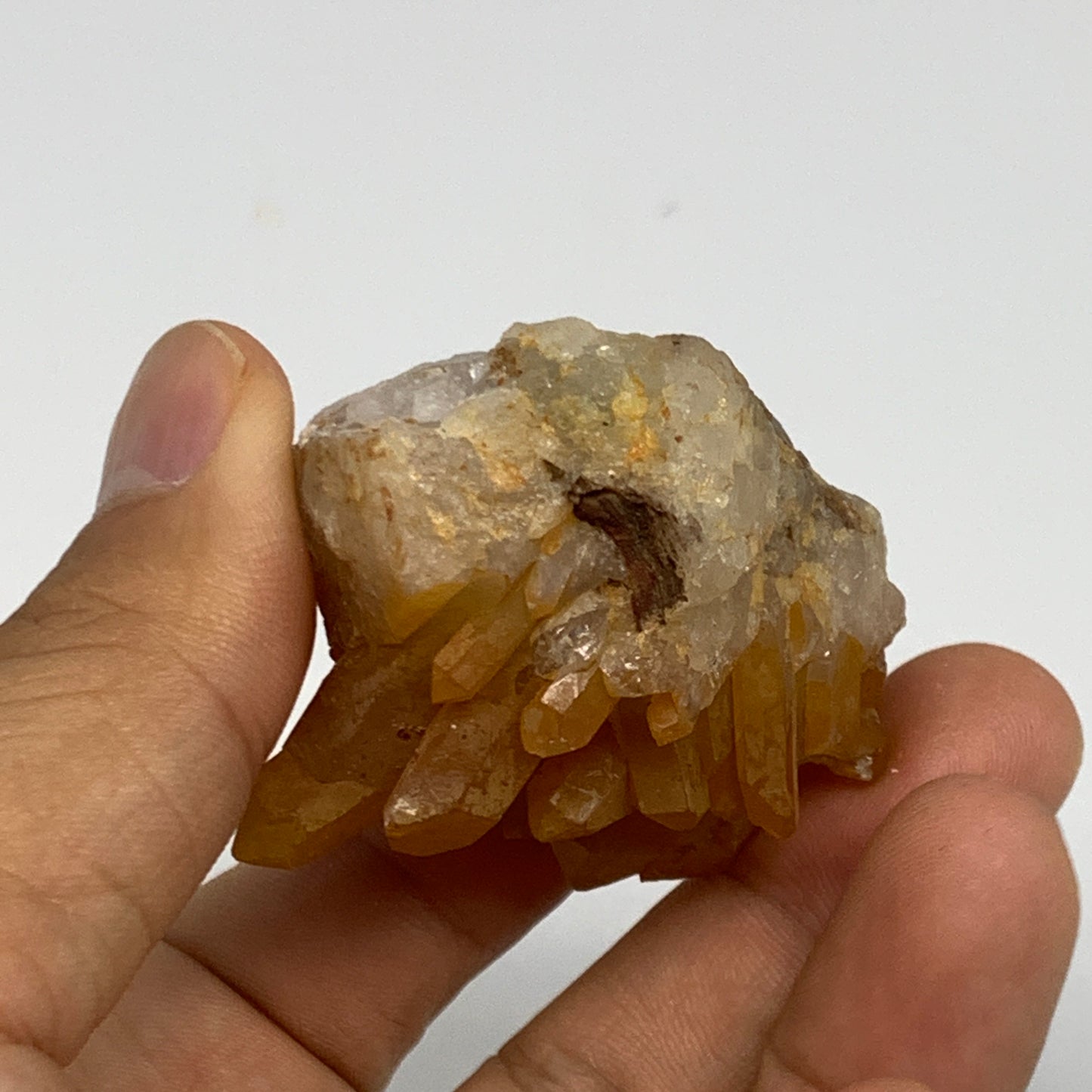 66.3g, 2.3"x1.5"x1.6", Orange Quartz Cluster Crystal Terminated @Brazil, B28936