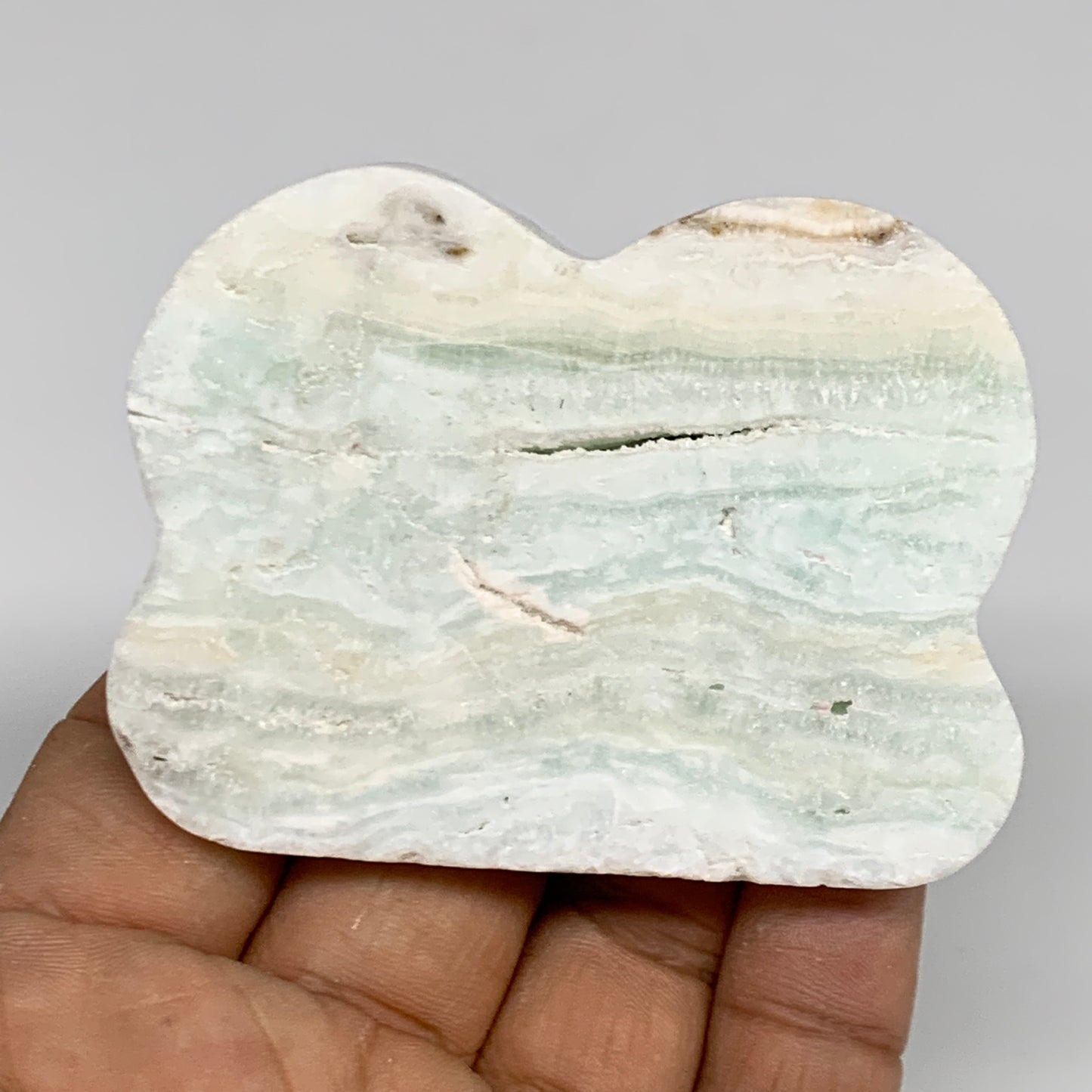 77.2g, 2.6"x2"x0.3", Natural Caribbean Calcite Cloud Crystal @Afghanistan, B3194