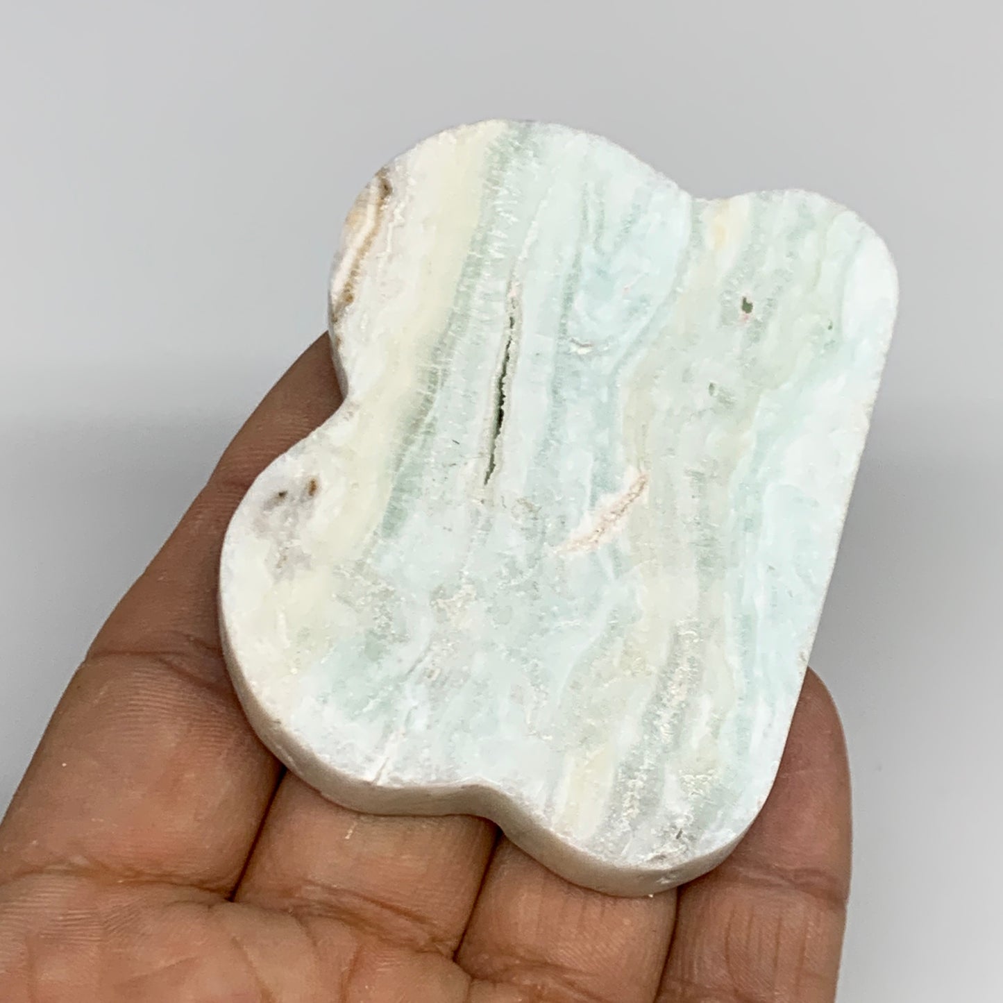 77.2g, 2.6"x2"x0.3", Natural Caribbean Calcite Cloud Crystal @Afghanistan, B3194