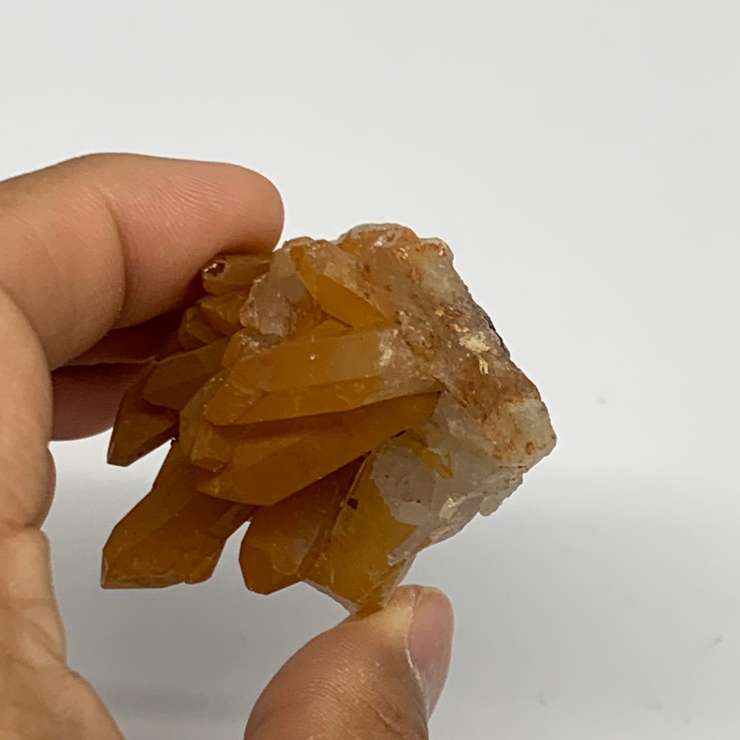 66.3g, 2.3"x1.5"x1.6", Orange Quartz Cluster Crystal Terminated @Brazil, B28936