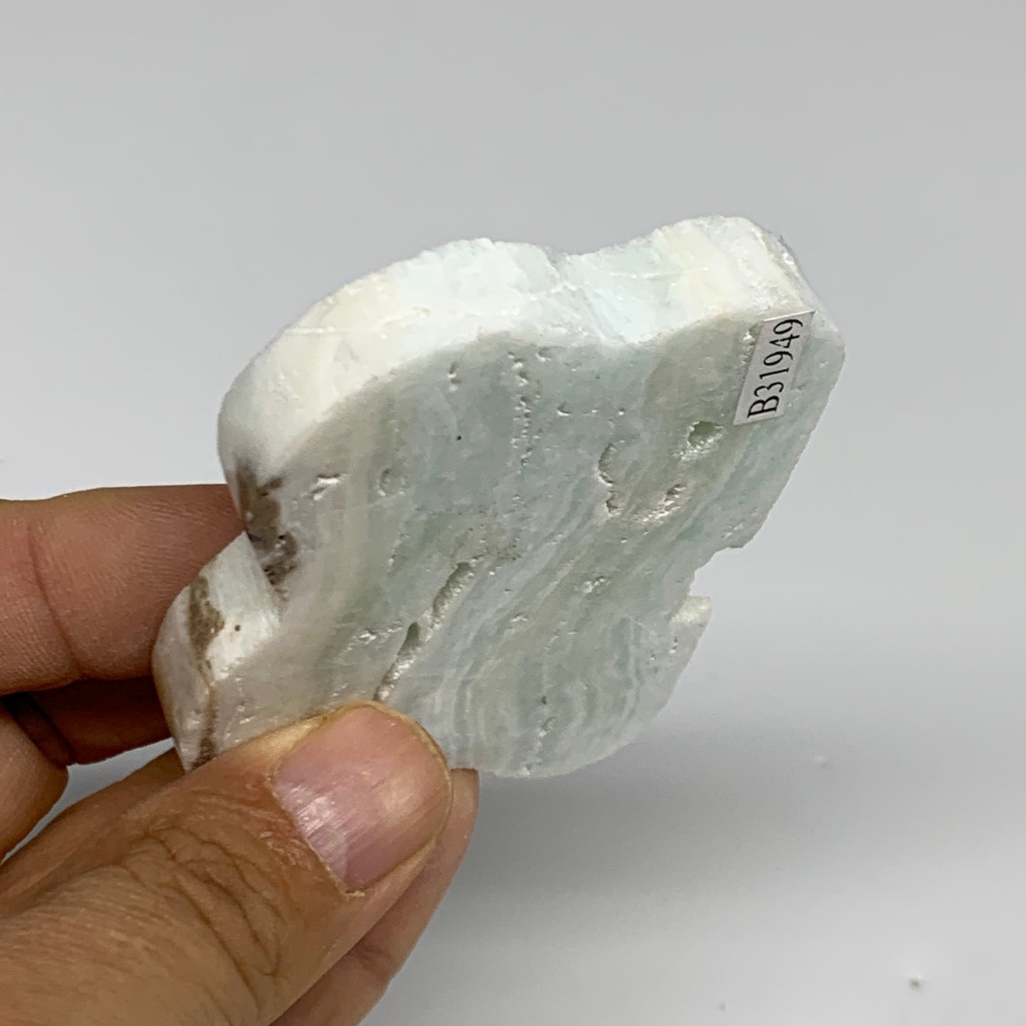 77.2g, 2.6"x2"x0.3", Natural Caribbean Calcite Cloud Crystal @Afghanistan, B3194