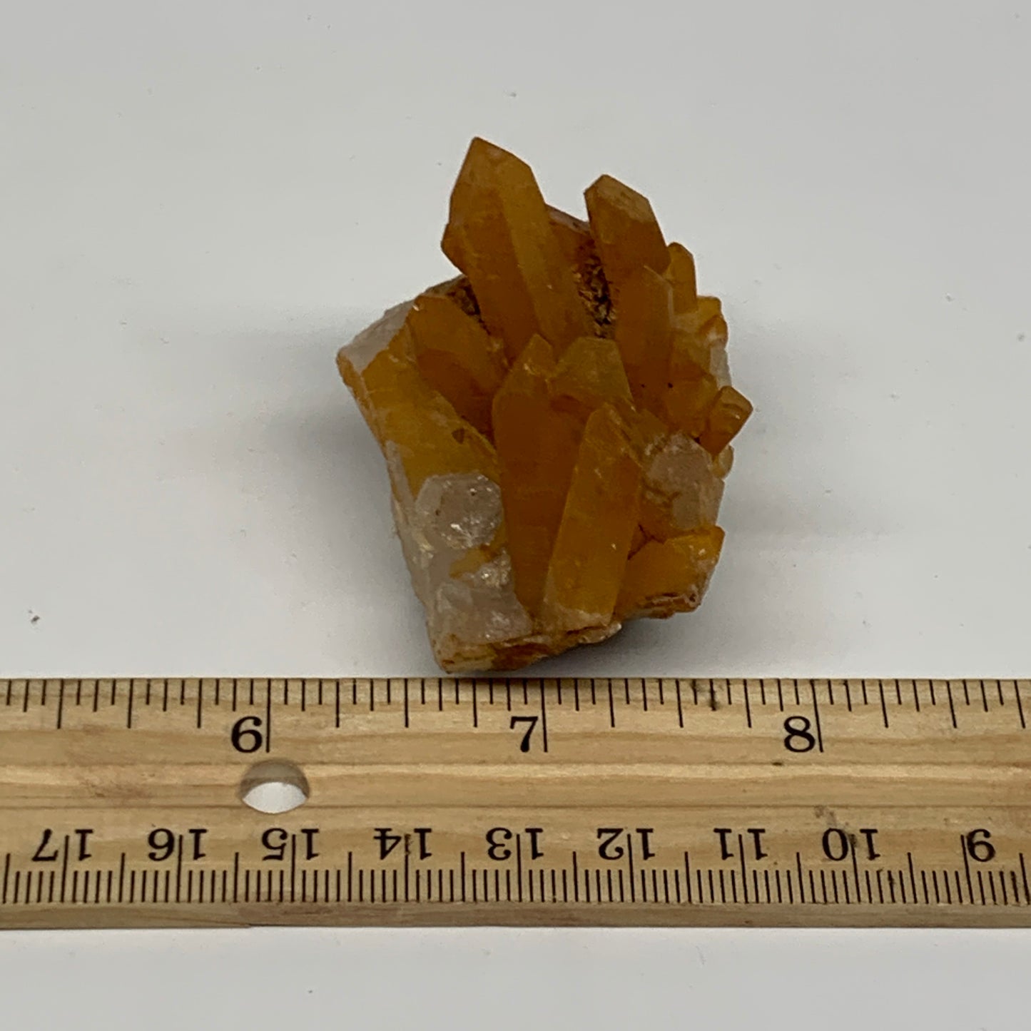 66.3g, 2.3"x1.5"x1.6", Orange Quartz Cluster Crystal Terminated @Brazil, B28936