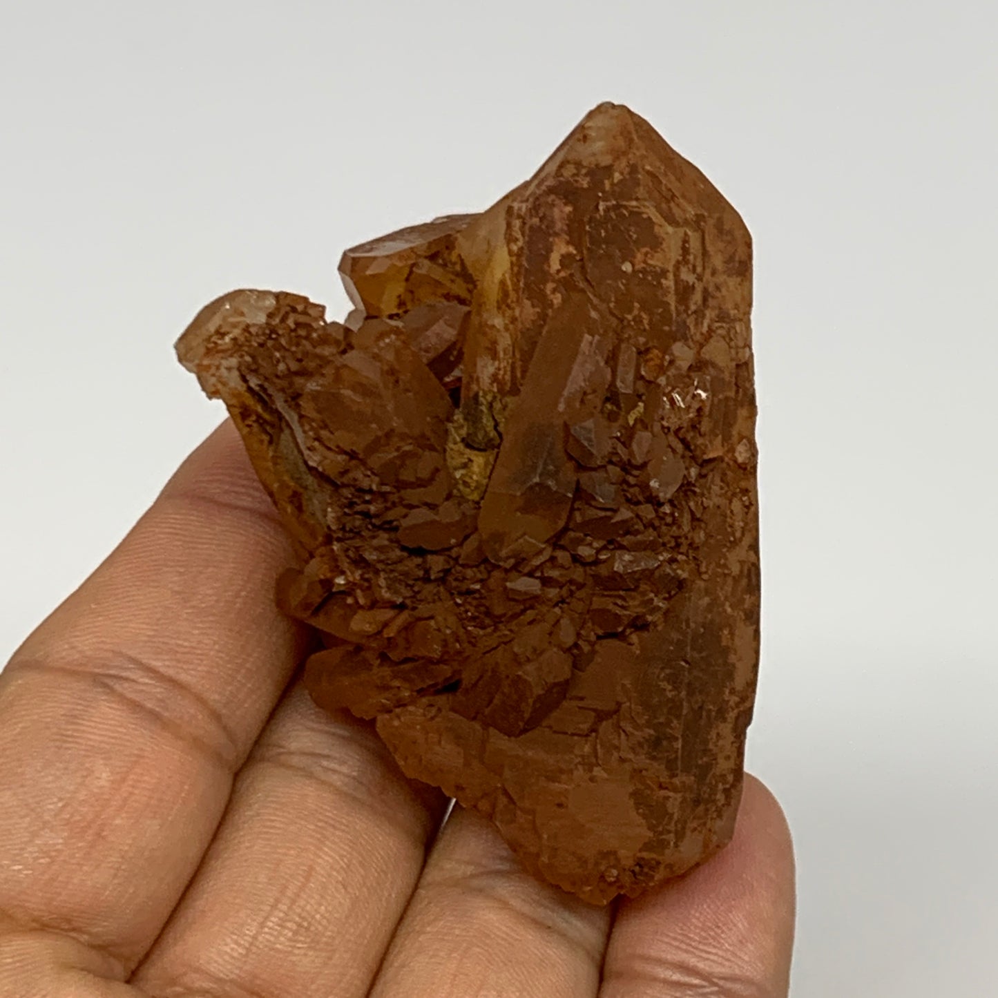 74.6g, 2.3"x1.6"x1.8", Orange Quartz Cluster Crystal Terminated @Brazil, B28937