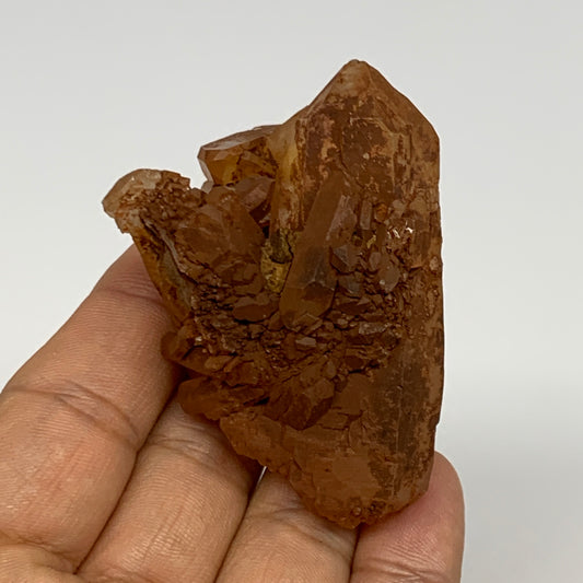 74.6g, 2.3"x1.6"x1.8", Orange Quartz Cluster Crystal Terminated @Brazil, B28937