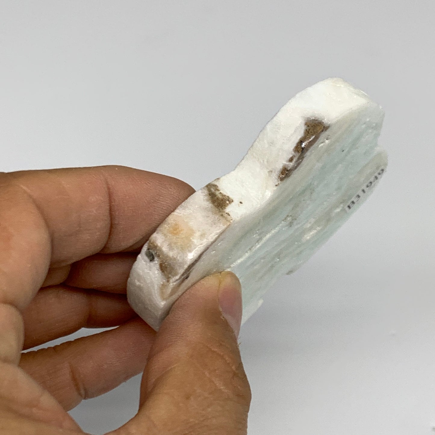 77.2g, 2.6"x2"x0.3", Natural Caribbean Calcite Cloud Crystal @Afghanistan, B3194