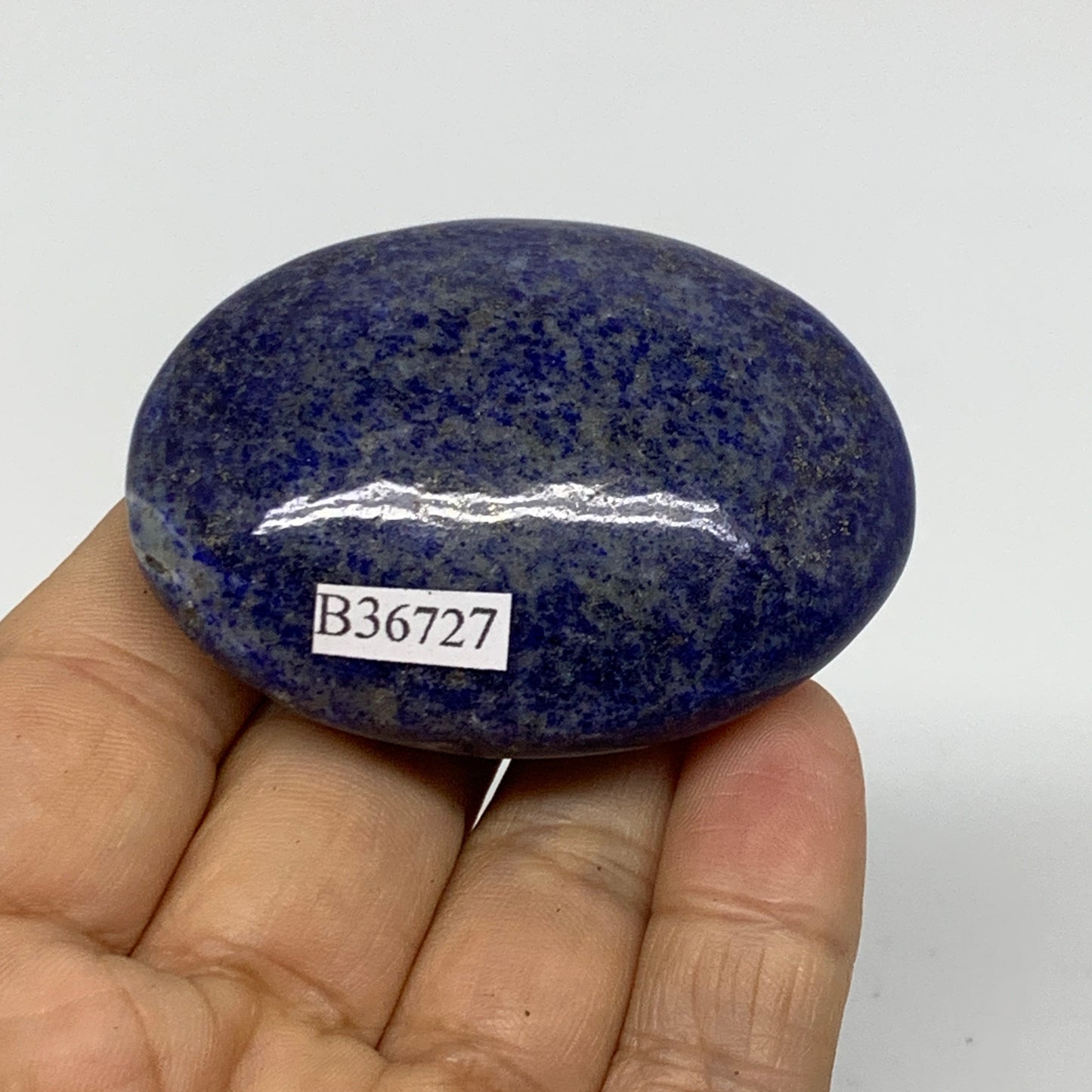 82.5g, 2.3"x1.7"x0.8", Natural Lapis Lazuli Palm Stone @Afghanistan, B36727