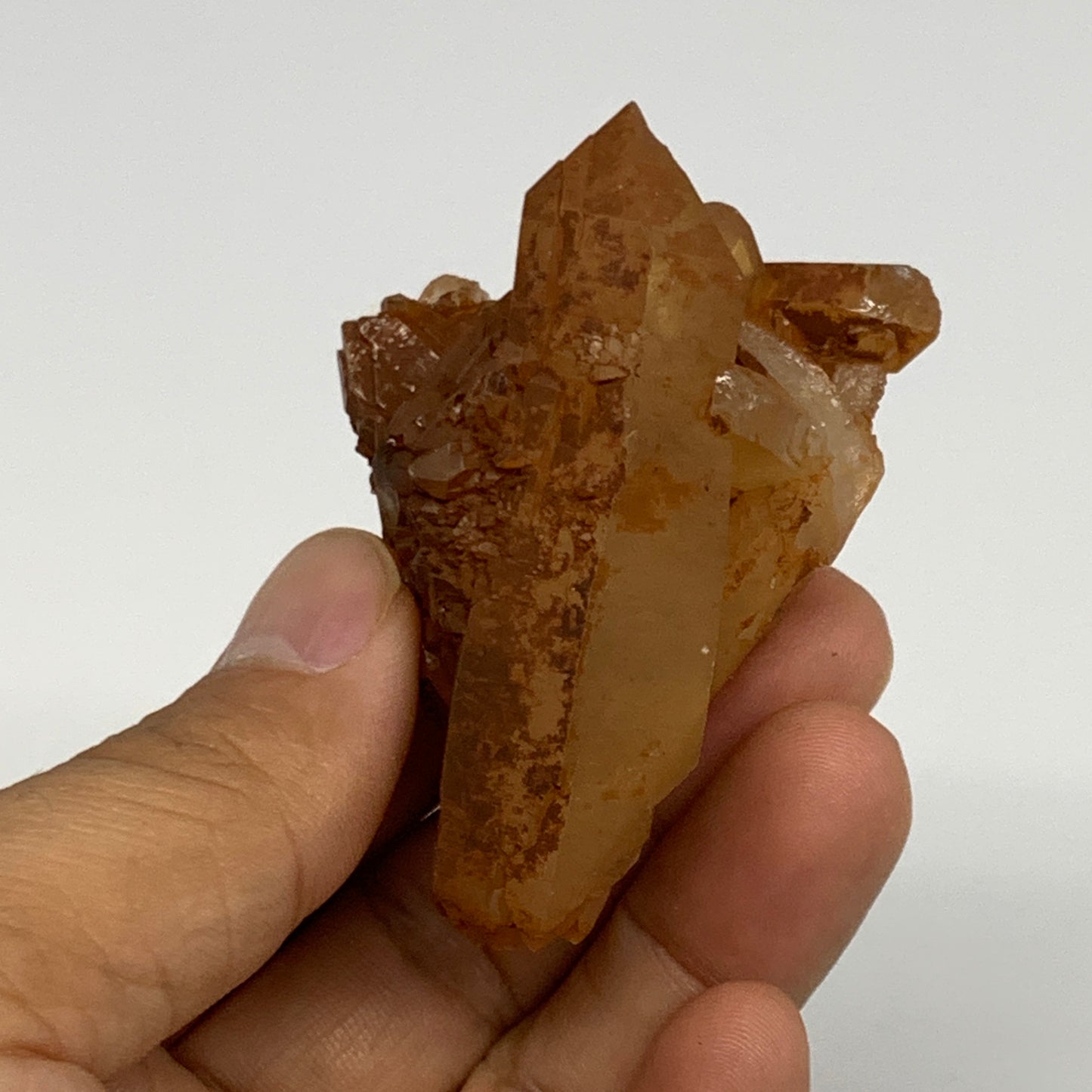 74.6g, 2.3"x1.6"x1.8", Orange Quartz Cluster Crystal Terminated @Brazil, B28937