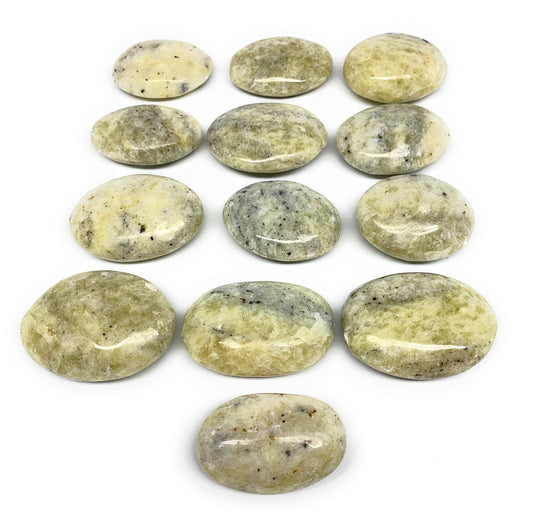 2.2 Lbs, 2"-2.4", 13pcs, Yellow Calcite Palm-Stone Crystal Polished, B17772