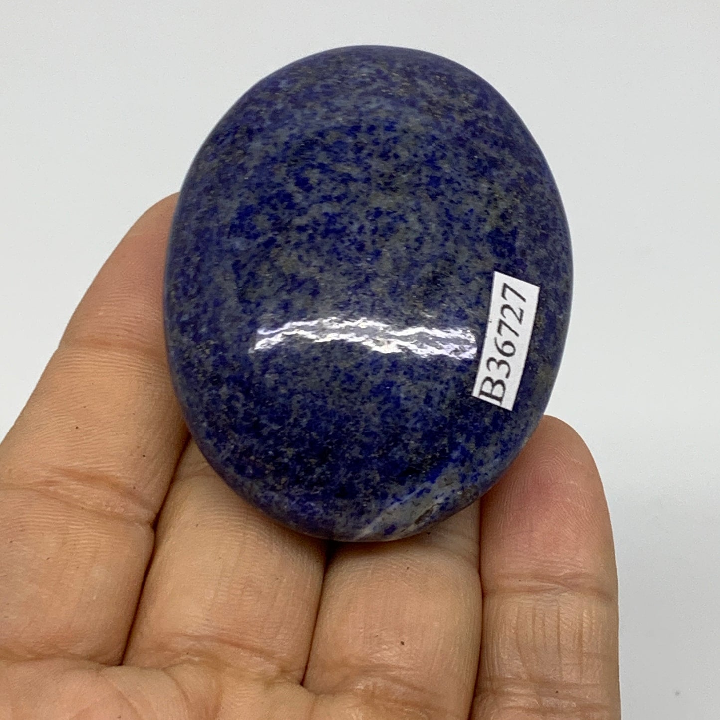 82.5g, 2.3"x1.7"x0.8", Natural Lapis Lazuli Palm Stone @Afghanistan, B36727