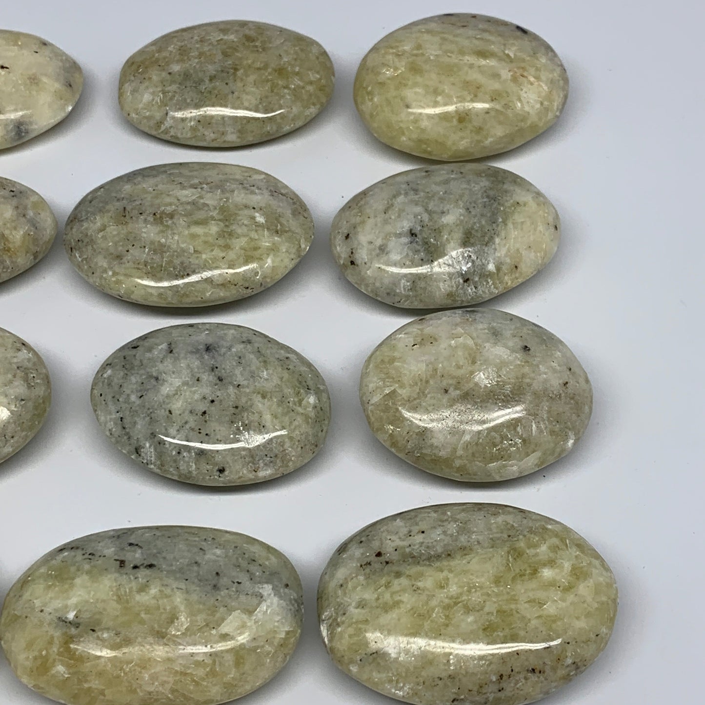 2.2 Lbs, 2"-2.4", 13pcs, Yellow Calcite Palm-Stone Crystal Polished, B17772