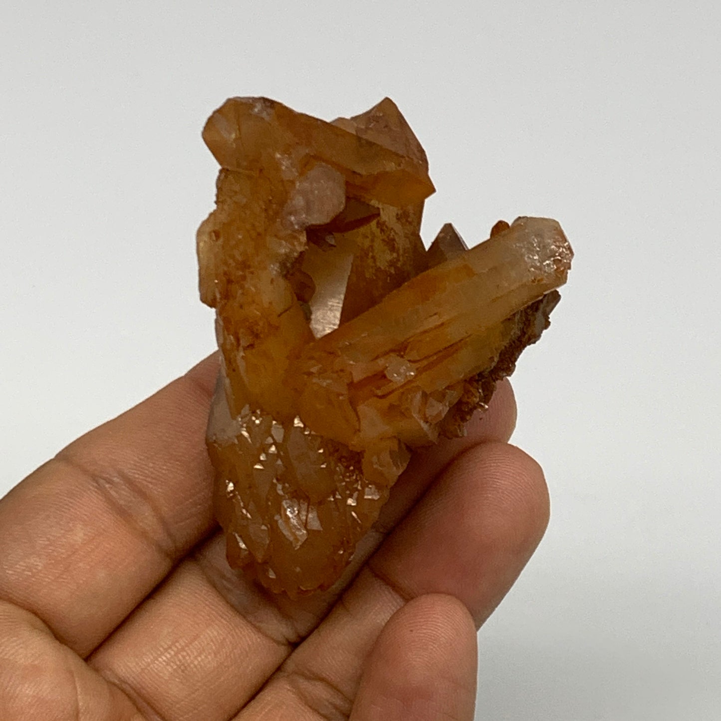 74.6g, 2.3"x1.6"x1.8", Orange Quartz Cluster Crystal Terminated @Brazil, B28937