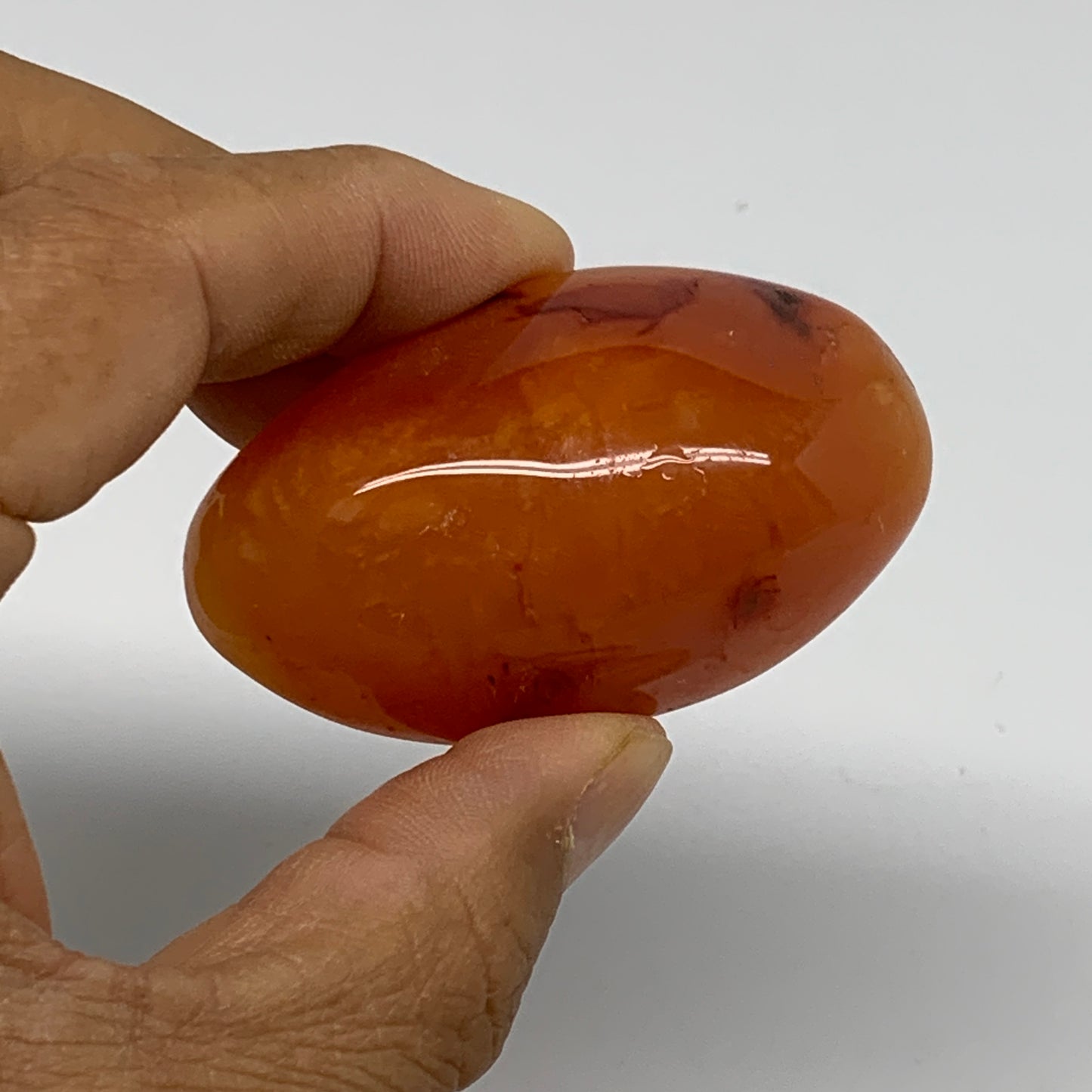 201.7g, 2.1"-2.3", 3pcs, Red Carnelian Palm-Stone Gem Crystal Polished, B37629