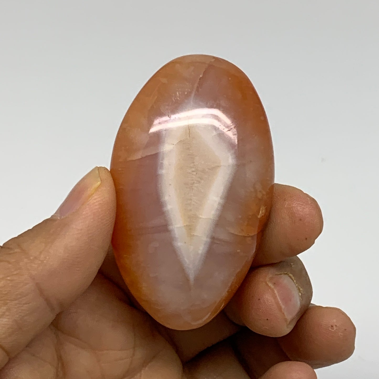 201.7g, 2.1"-2.3", 3pcs, Red Carnelian Palm-Stone Gem Crystal Polished, B37629