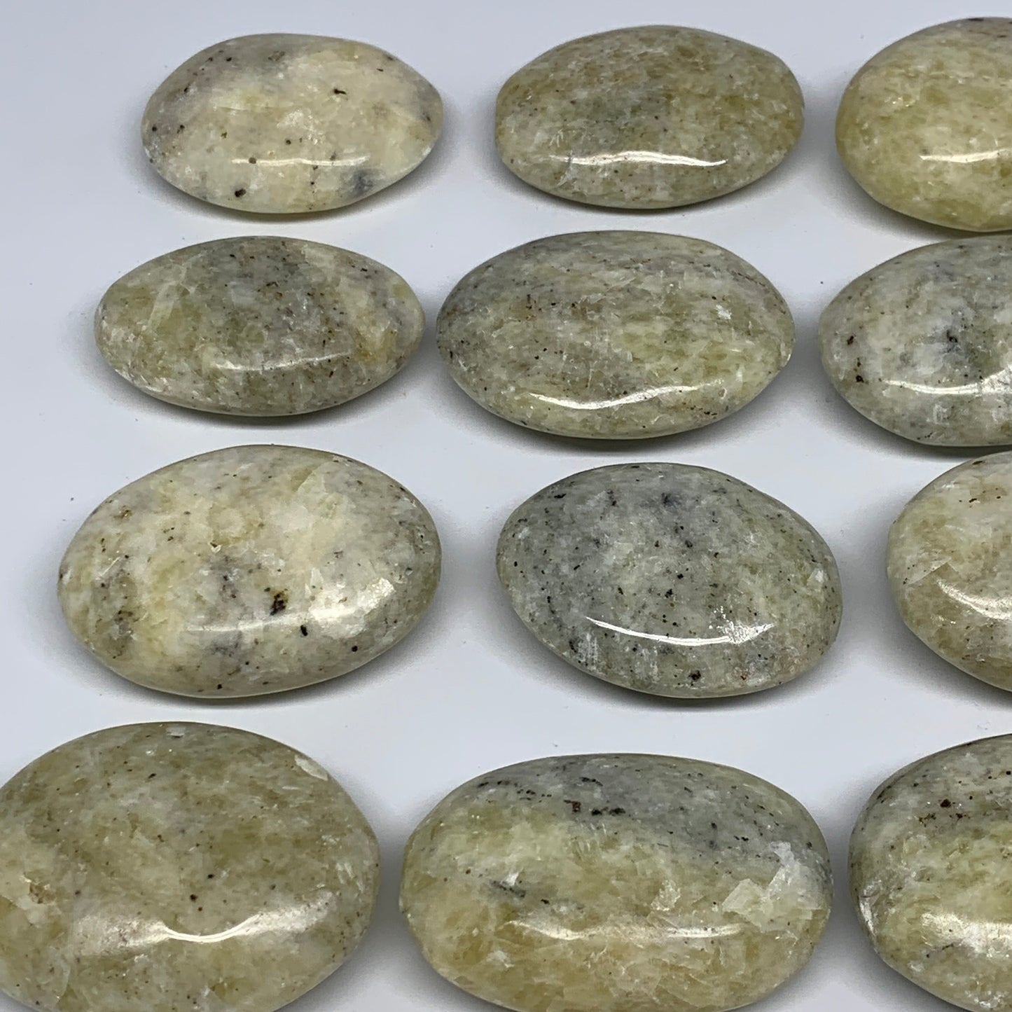 2.2 Lbs, 2"-2.4", 13pcs, Yellow Calcite Palm-Stone Crystal Polished, B17772