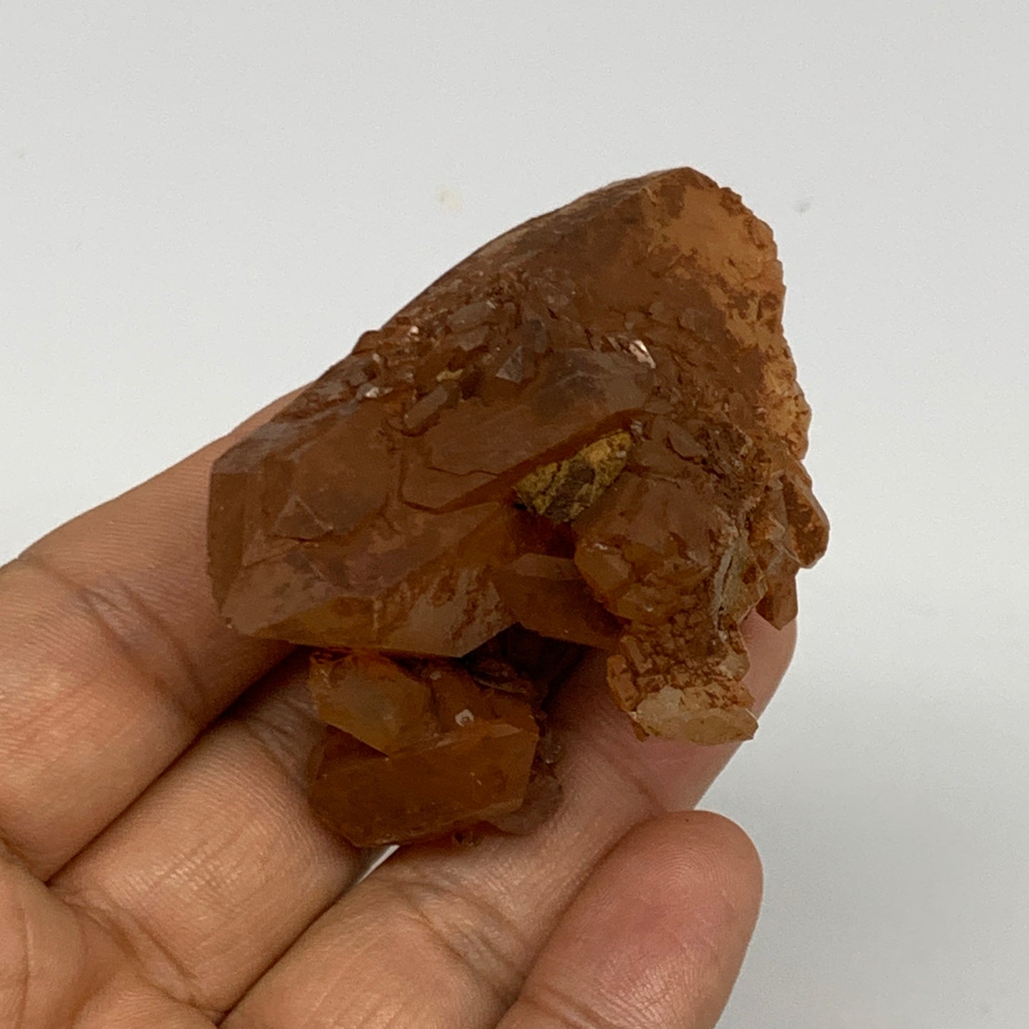 74.6g, 2.3"x1.6"x1.8", Orange Quartz Cluster Crystal Terminated @Brazil, B28937