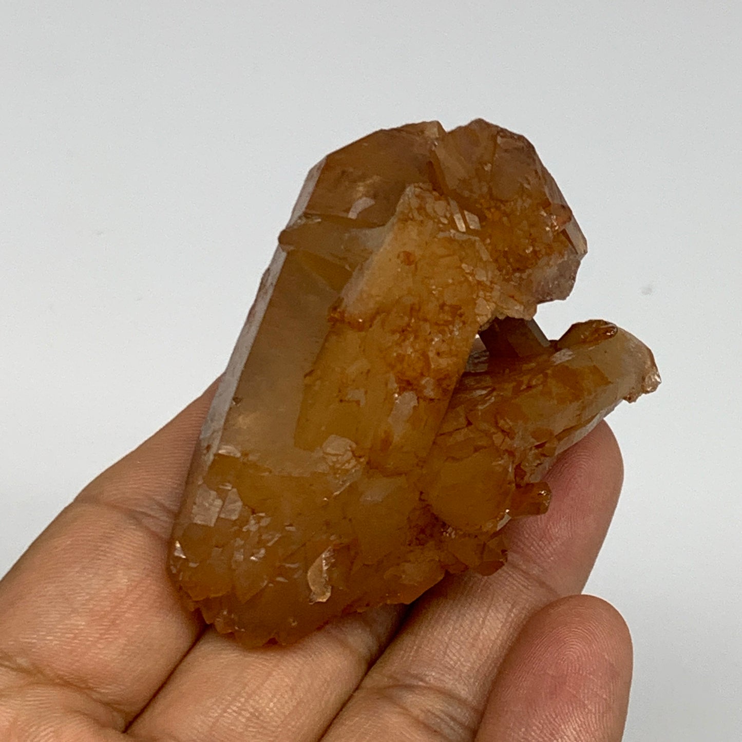 74.6g, 2.3"x1.6"x1.8", Orange Quartz Cluster Crystal Terminated @Brazil, B28937