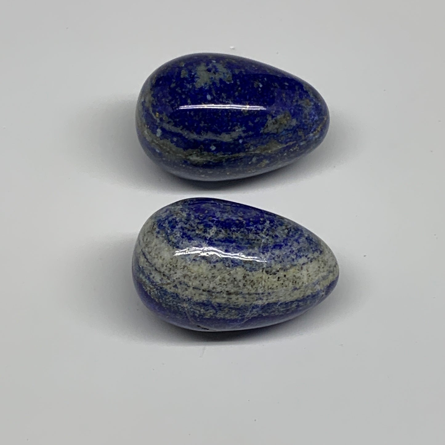146.1g, 1.8"-1.9", 2pcs, Natural Lapis Lazuli Egg Polished @Afghanistan, B30415