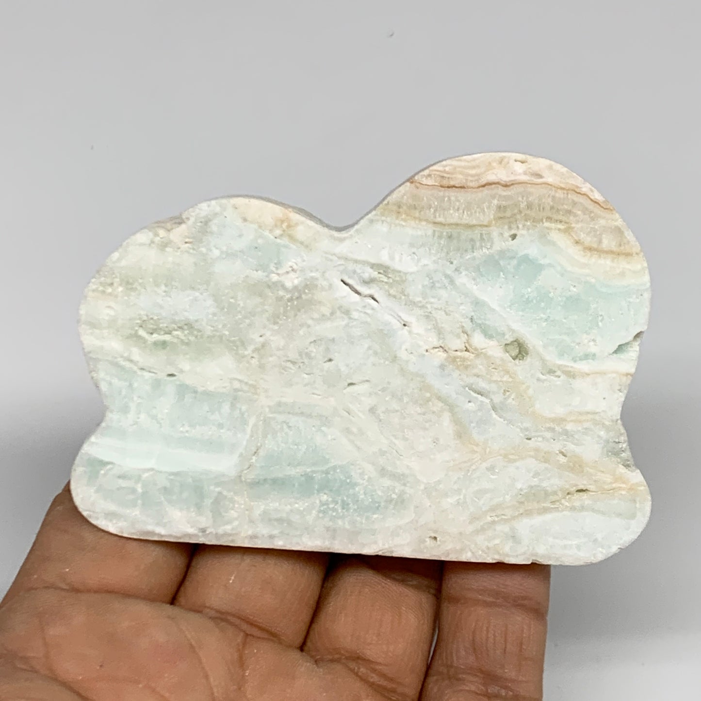 75.9g, 3"x2.1"x0.3", Natural Caribbean Calcite Cloud Crystal @Afghanistan, B3195
