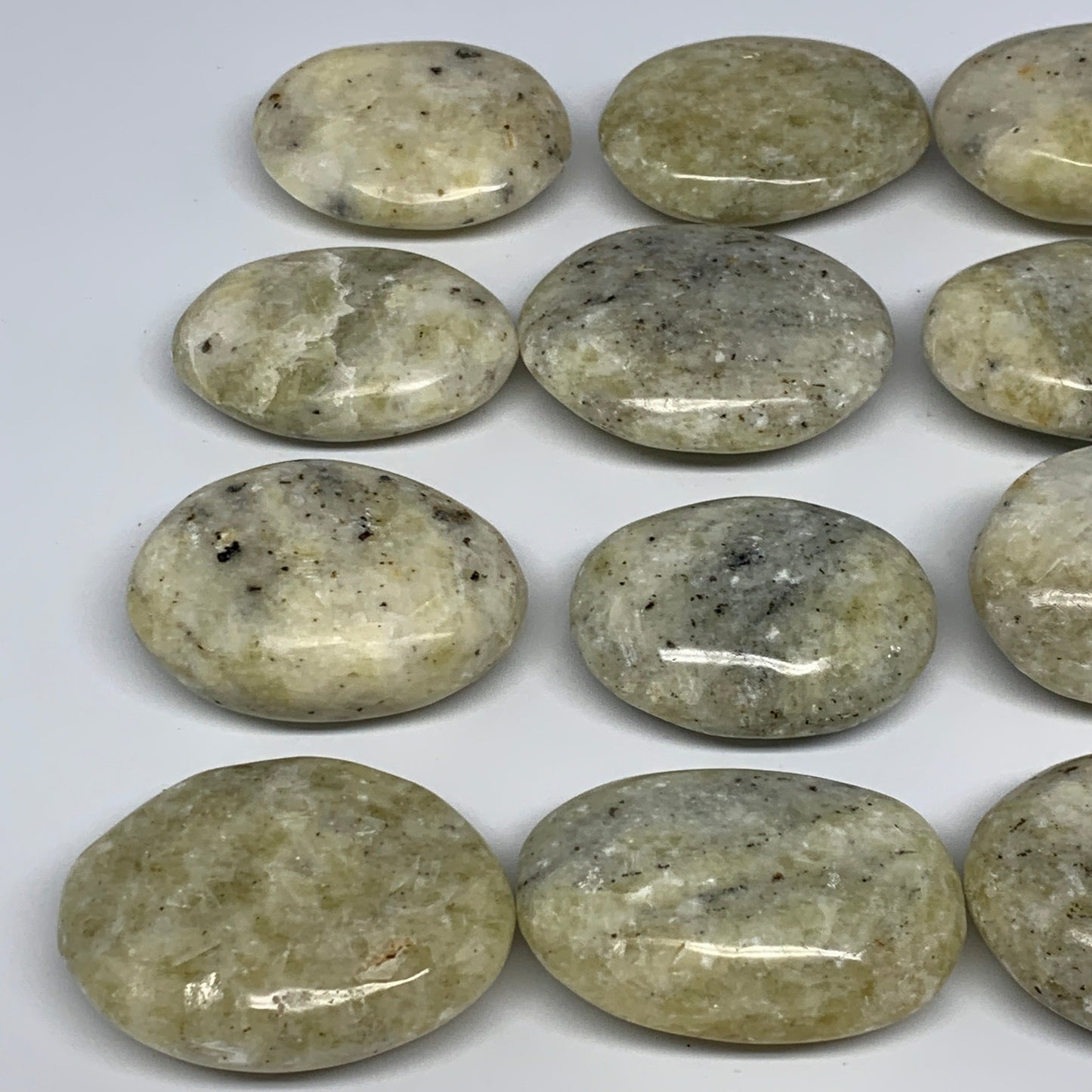 2.2 Lbs, 2"-2.4", 13pcs, Yellow Calcite Palm-Stone Crystal Polished, B17772