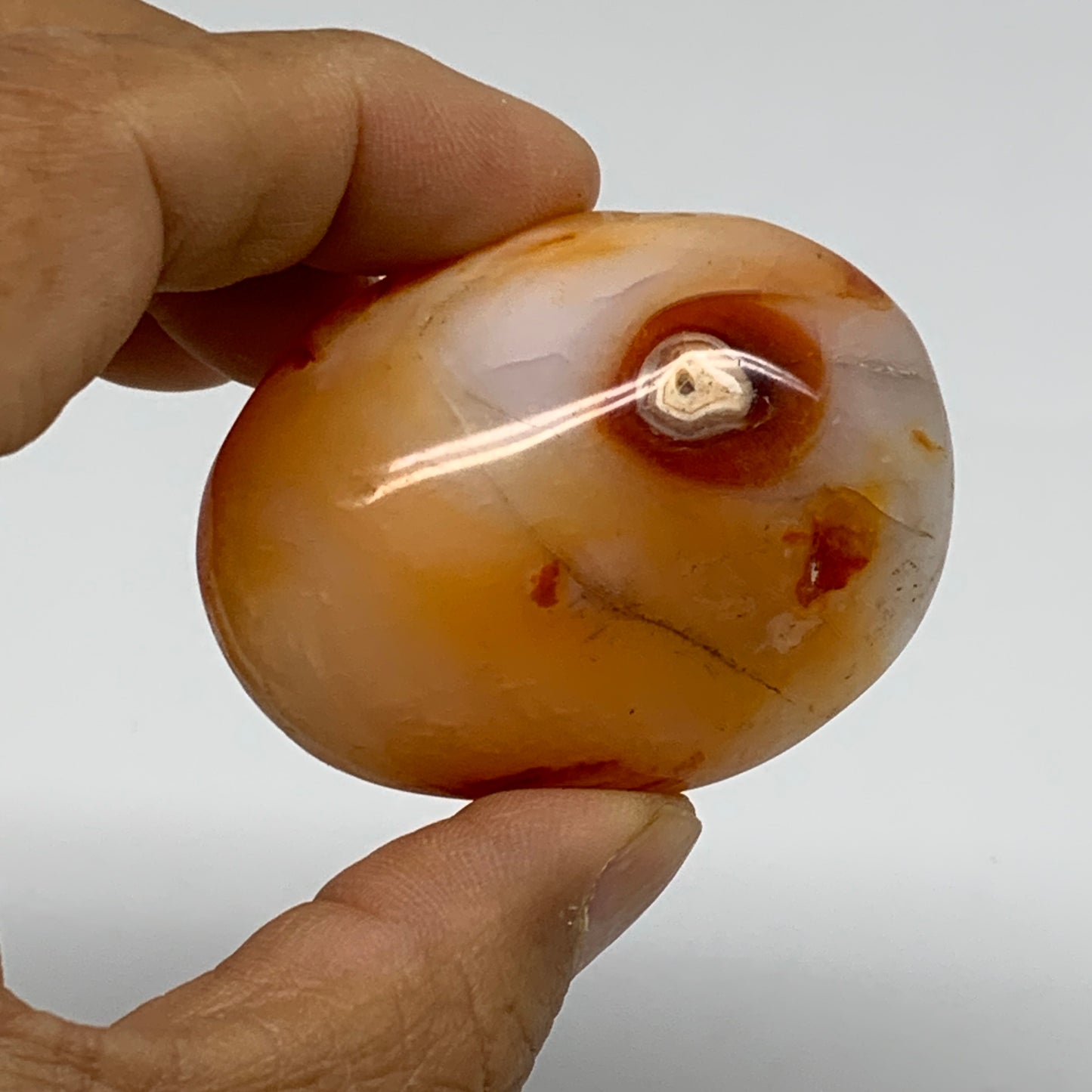 201.7g, 2.1"-2.3", 3pcs, Red Carnelian Palm-Stone Gem Crystal Polished, B37629