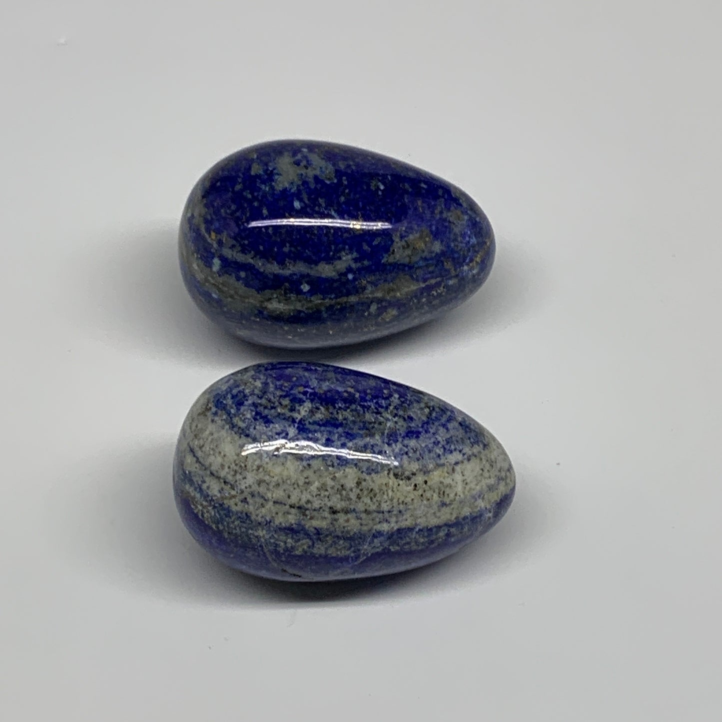 146.1g, 1.8"-1.9", 2pcs, Natural Lapis Lazuli Egg Polished @Afghanistan, B30415