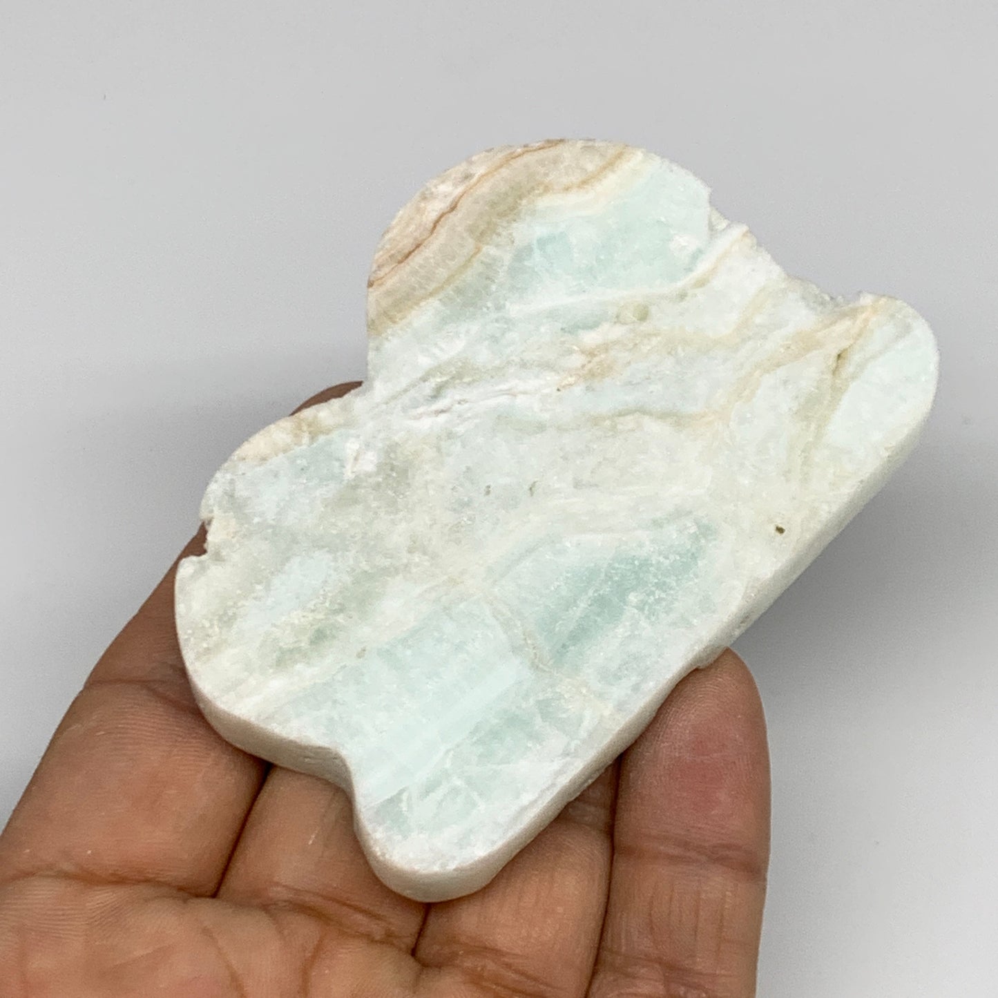 75.9g, 3"x2.1"x0.3", Natural Caribbean Calcite Cloud Crystal @Afghanistan, B3195