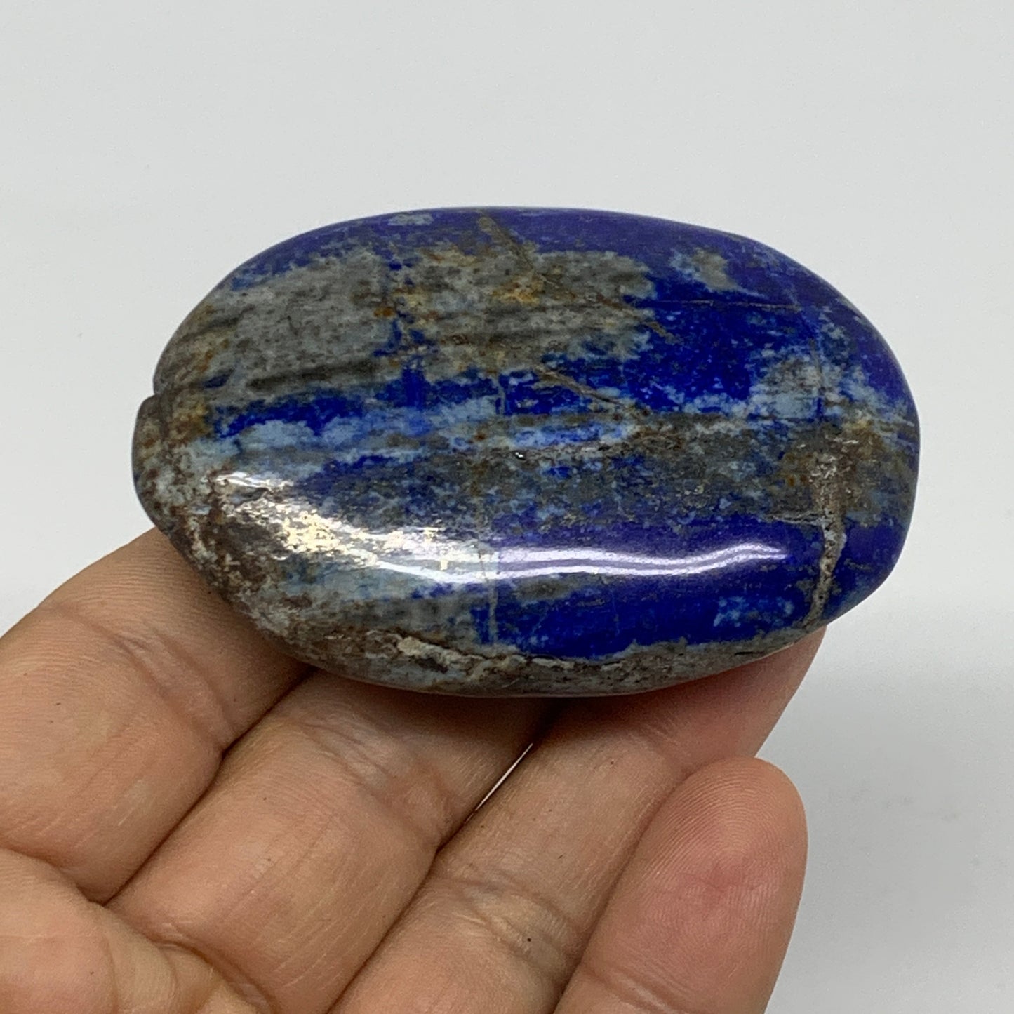 75.8g, 2.5"x1.7"x0.7", Natural Lapis Lazuli Palm Stone @Afghanistan, B36728