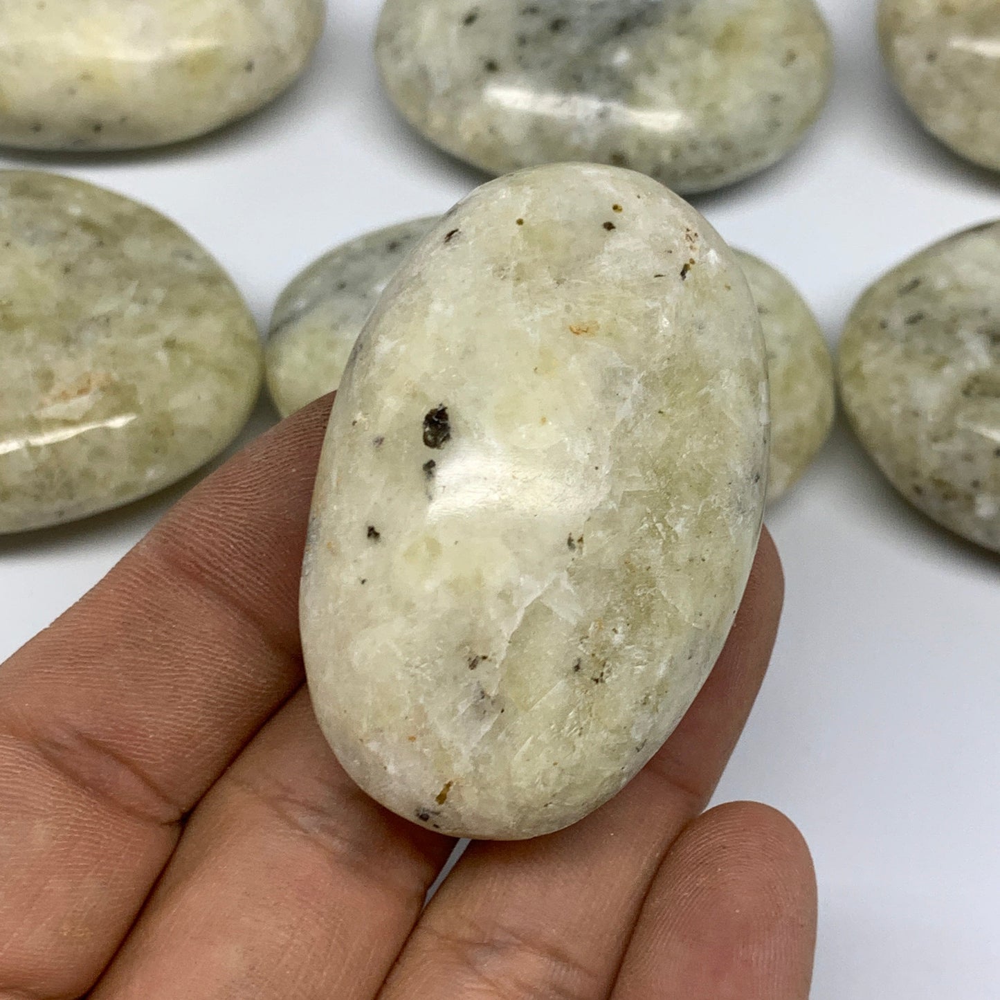 2.2 Lbs, 2"-2.4", 13pcs, Yellow Calcite Palm-Stone Crystal Polished, B17772